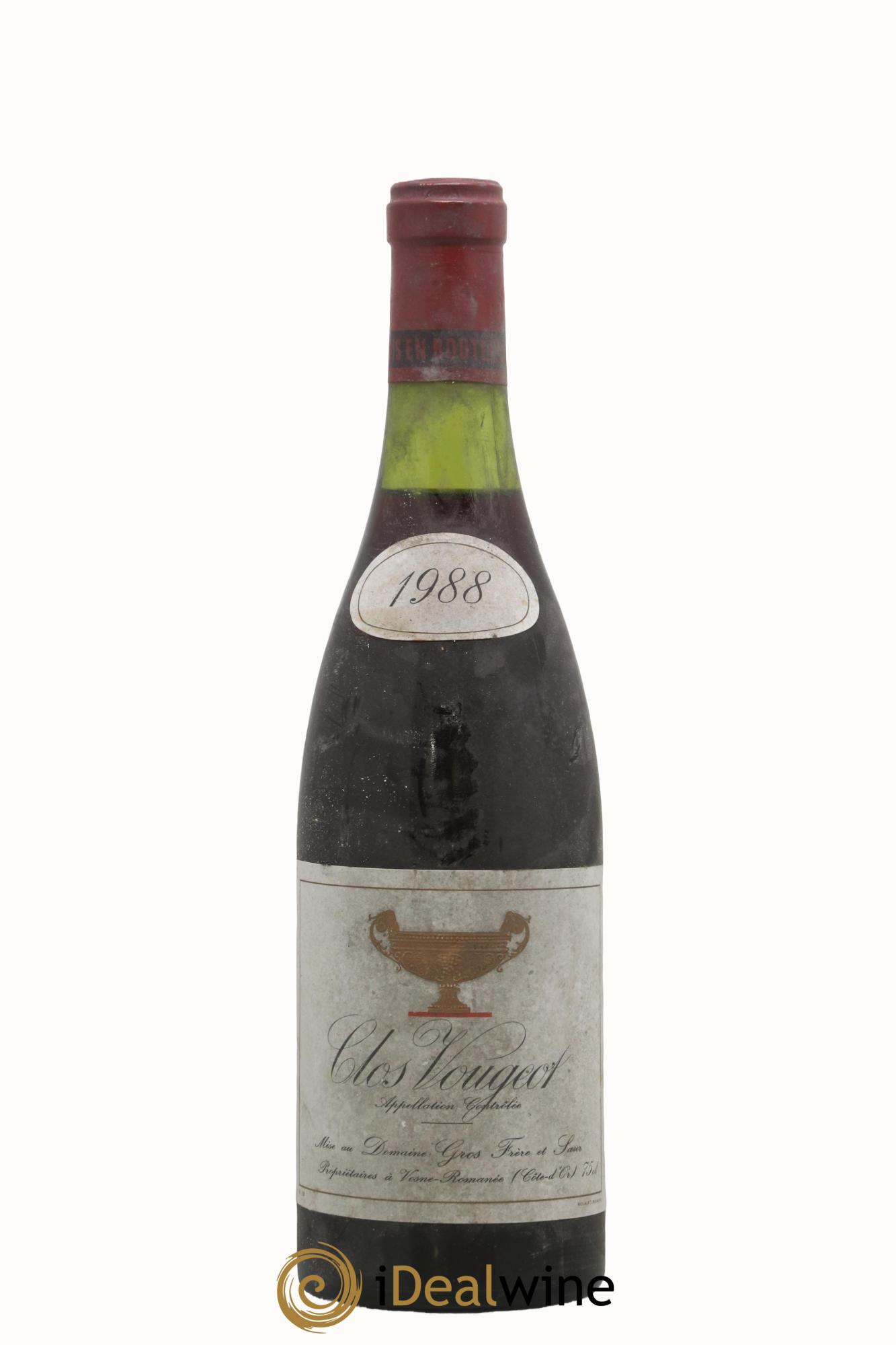 Clos de Vougeot Grand Cru Gros Frère & Soeur 1988 - Lotto di 1 bottiglia - 0