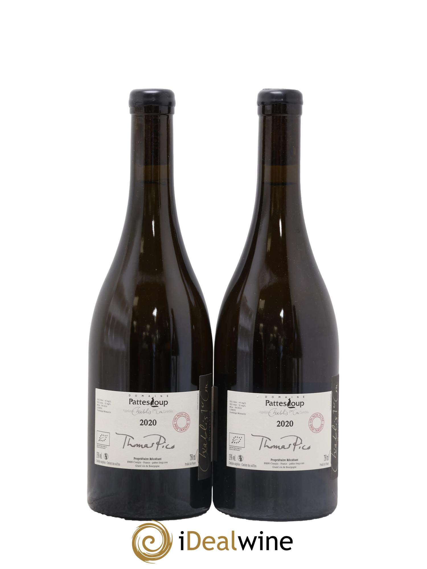 Chablis 1er Cru Butteaux Pattes Loup (Domaine) 2020 - Lotto di 2 bottiglie - 1