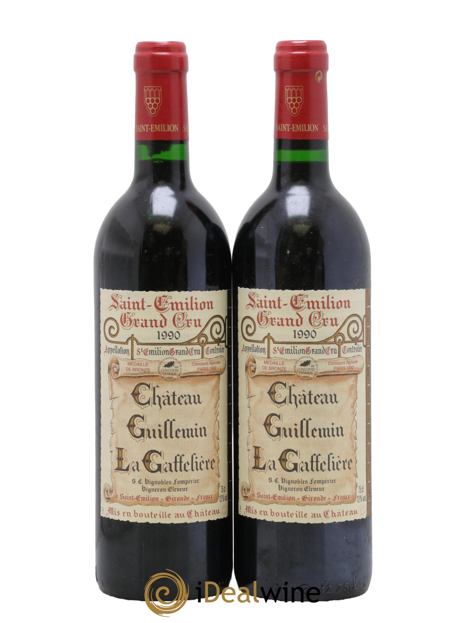 Saint-Émilion Grand Cru Château Guillemin la Gaffelière 1990 - Posten von 2 Flaschen - 0