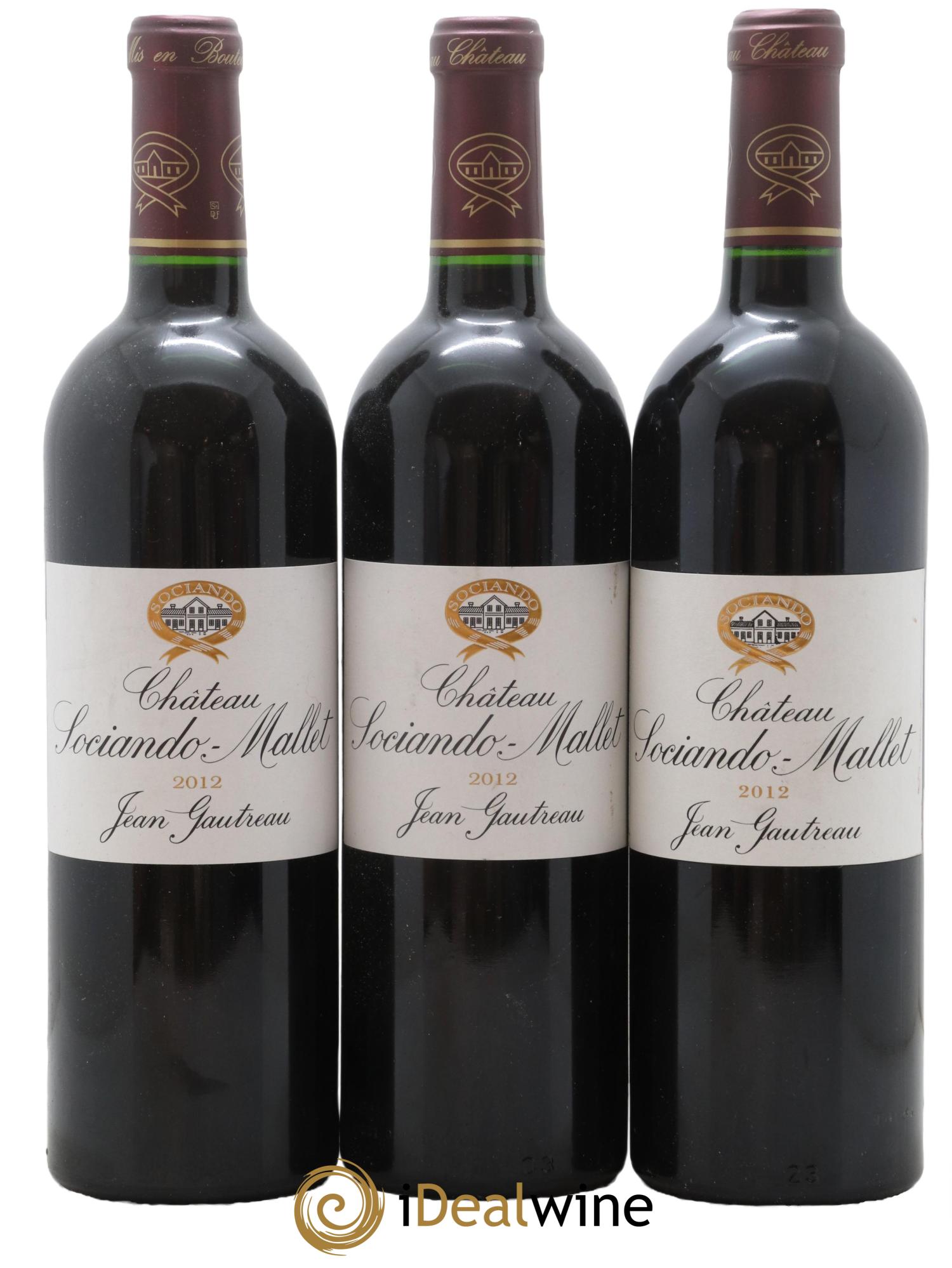Château Sociando Mallet 2012 - Lot de 3 bouteilles - 0