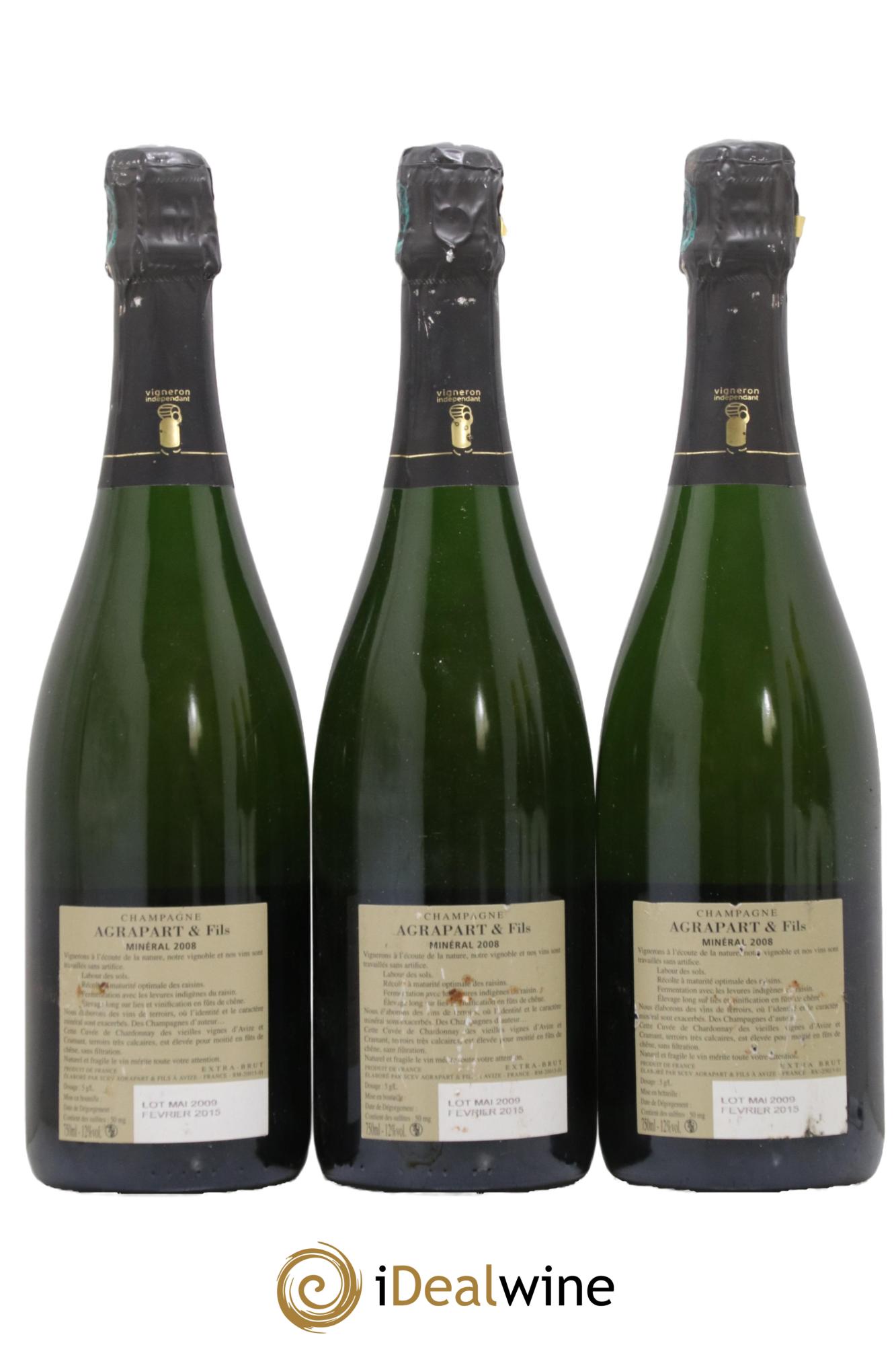 Minéral Blanc de Blancs  Extra-Brut Agrapart & Fils 2008 - Lot de 3 bouteilles - 1