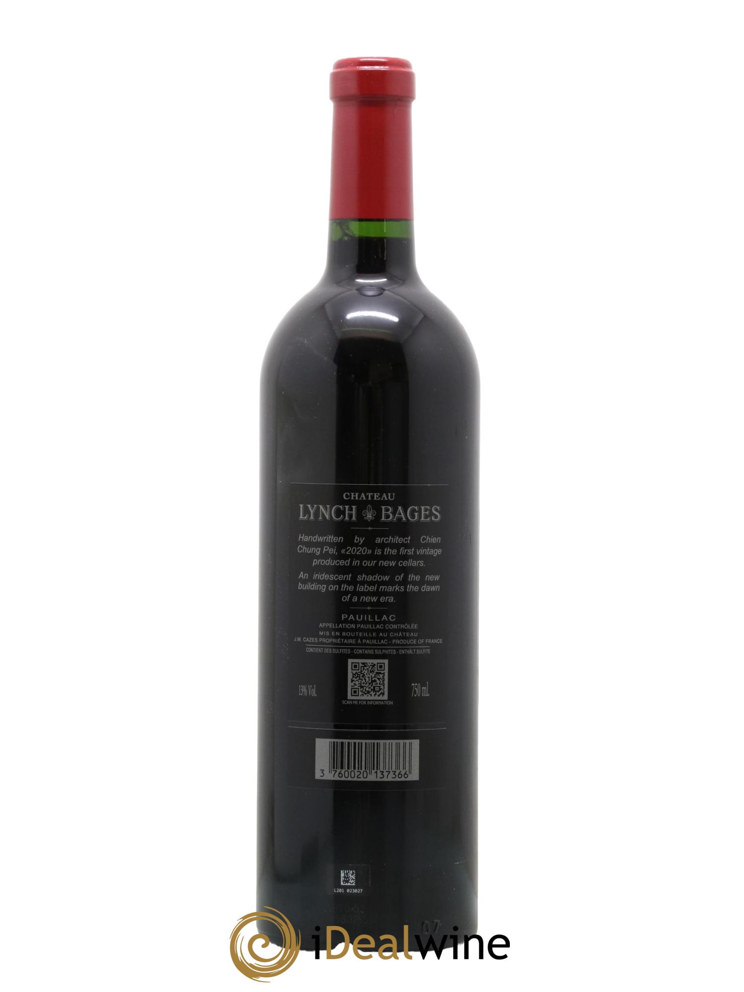 Château Lynch Bages 5ème Grand Cru Classé 2020 - Lot de 1 bouteille - 1