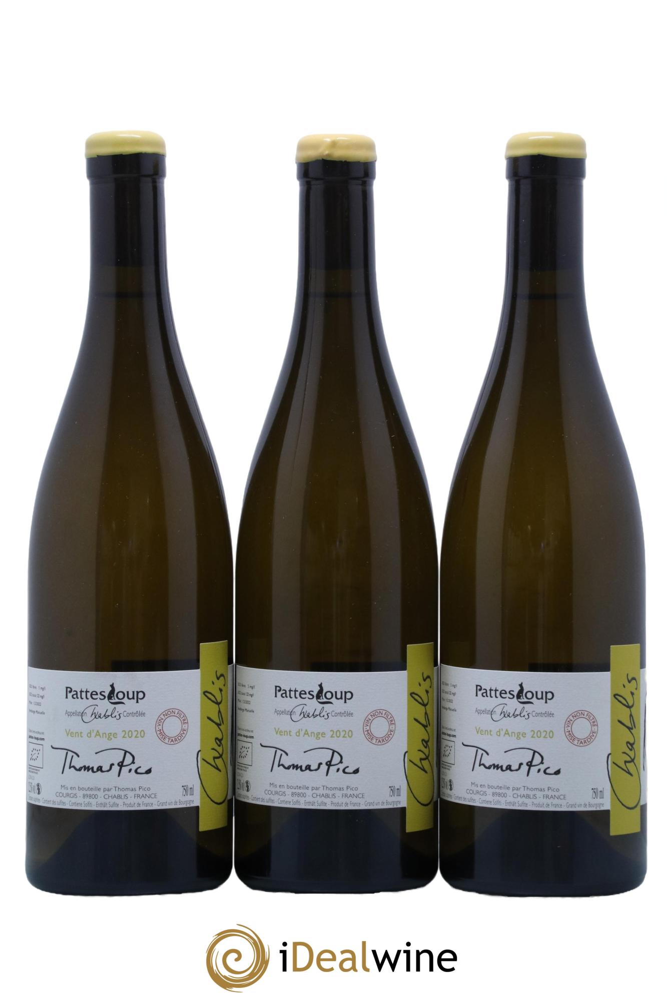 Chablis Vent d'Ange Pattes Loup (Domaine) 2020 - Lot de 3 bouteilles - 1