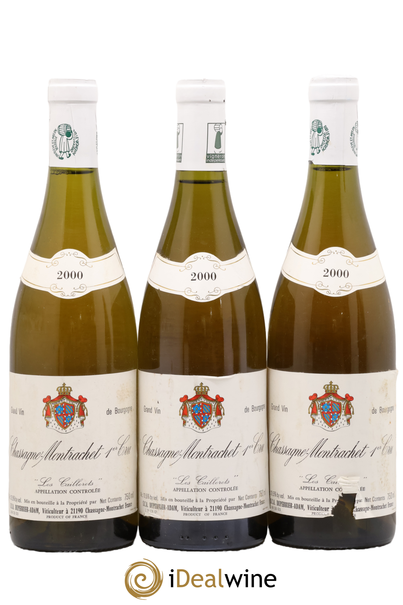 Chassagne-Montrachet 1er Cru Les Caillerets Sca Duperrier Adam 2000 - Lot de 3 bouteilles - 0