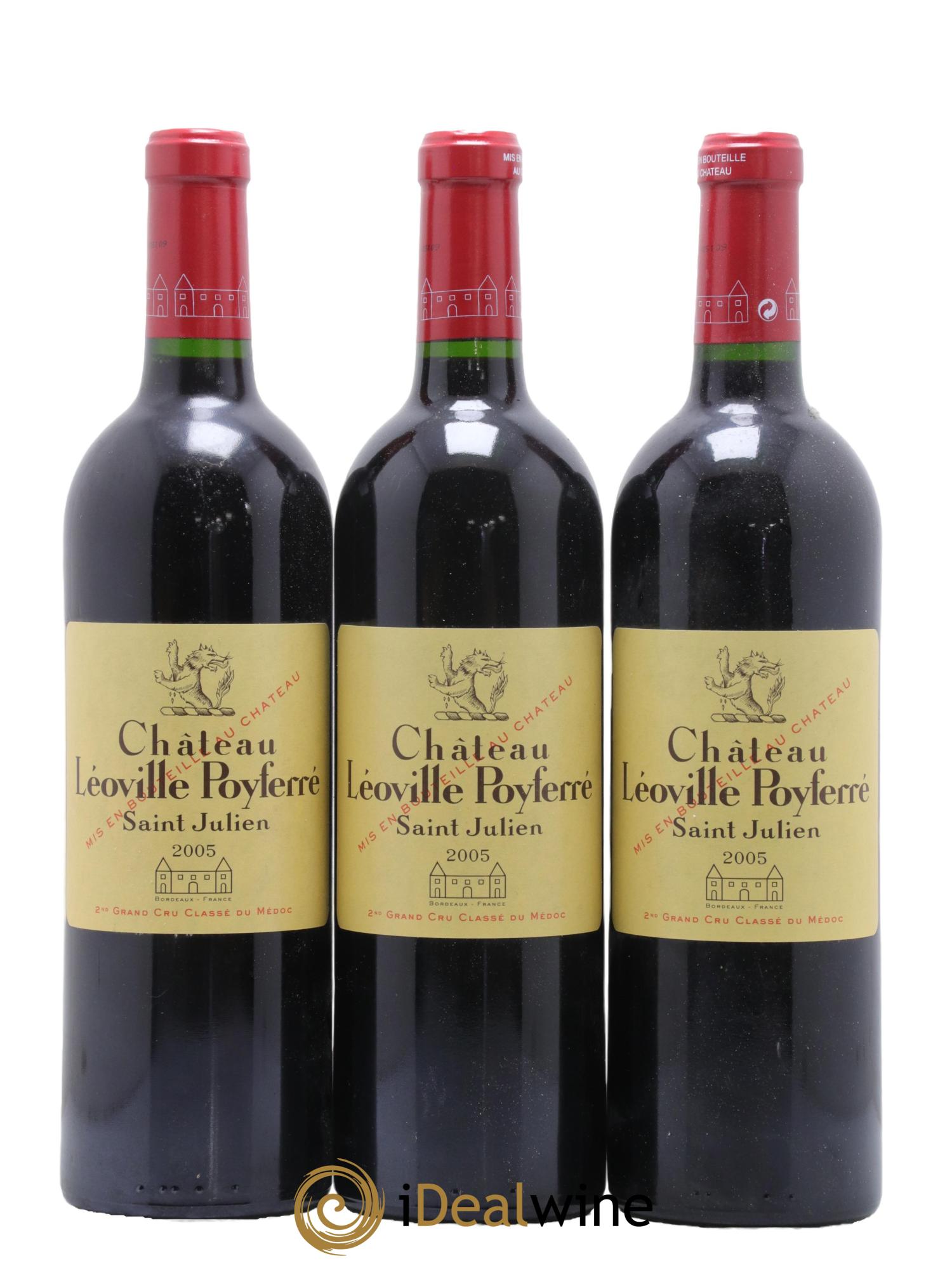 Château Léoville Poyferré 2ème Grand Cru Classé 2005 - Lot de 3 bouteilles - 0