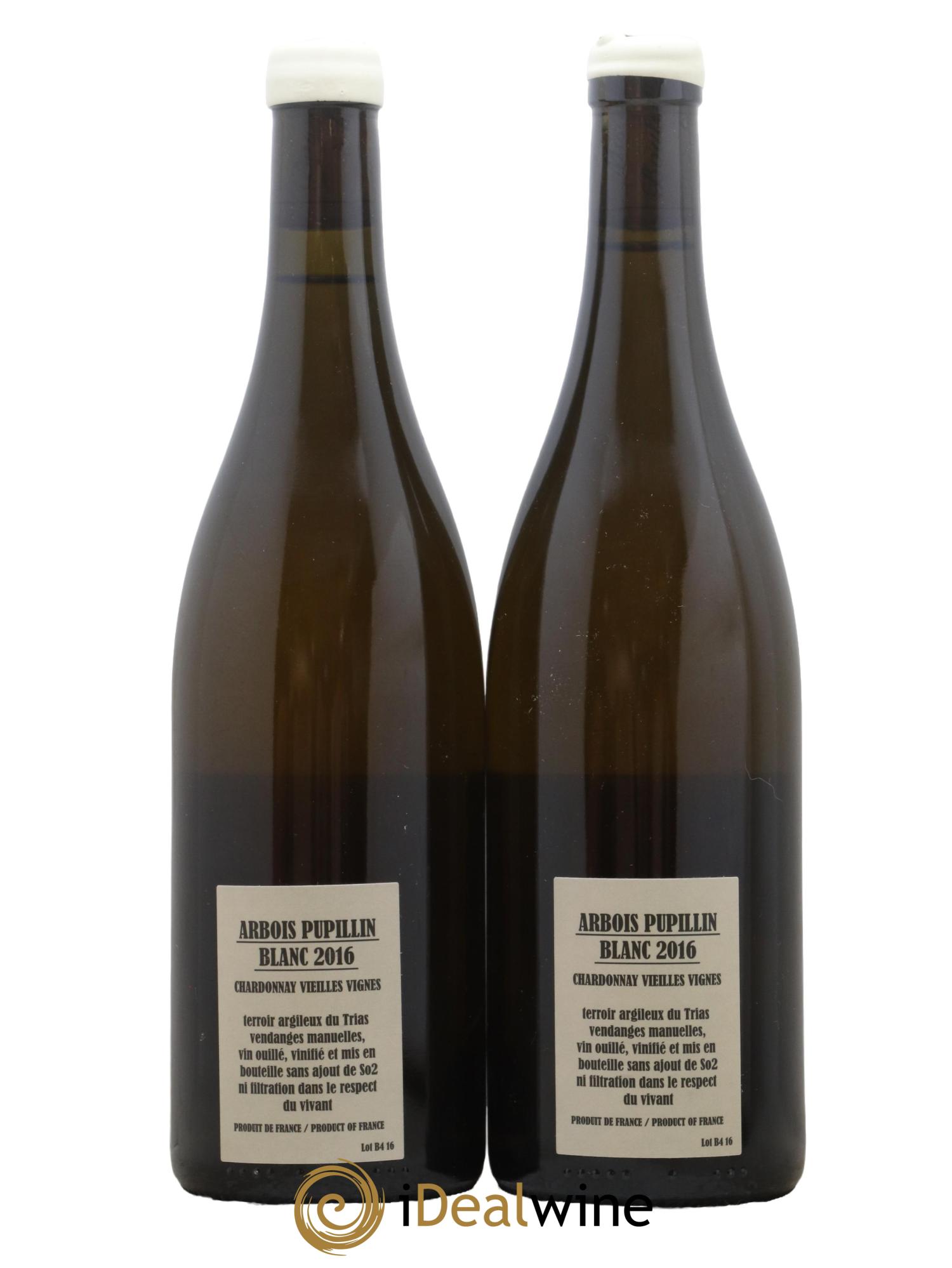 Arbois-Pupillin Chardonnay Vieilles vignes Adeline Houillon & Renaud Bruyère 2016 - Lot de 2 bouteilles - 1