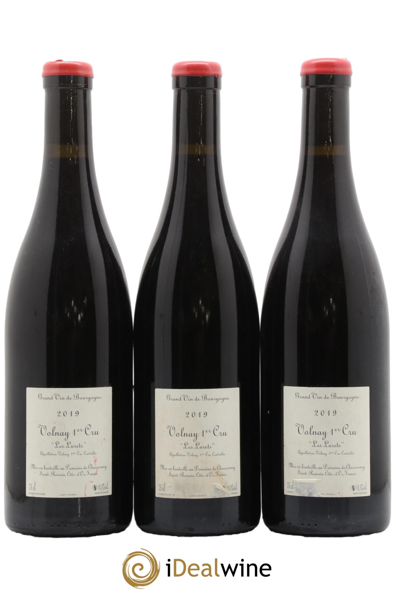 Volnay 1er Cru Les Lurets Domaine de Chassorney - Frédéric Cossard 2019 - Lotto di 3 bottiglie - 1