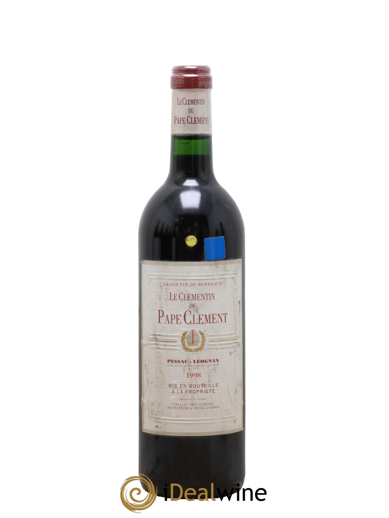 Le Clémentin de Pape Clément Second Vin 1998 - Lot of 1 bottle - 0