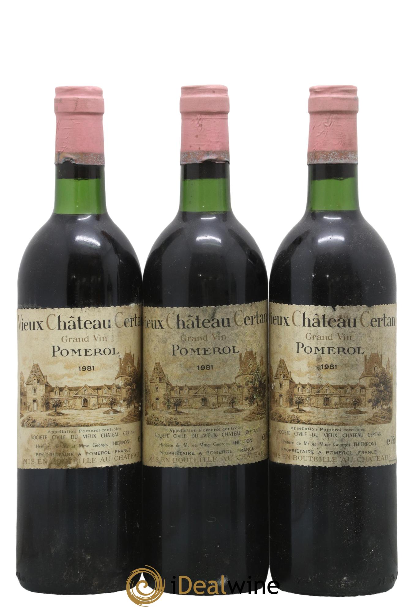 Vieux Château Certan 1981 - Lot of 3 bottles - 0