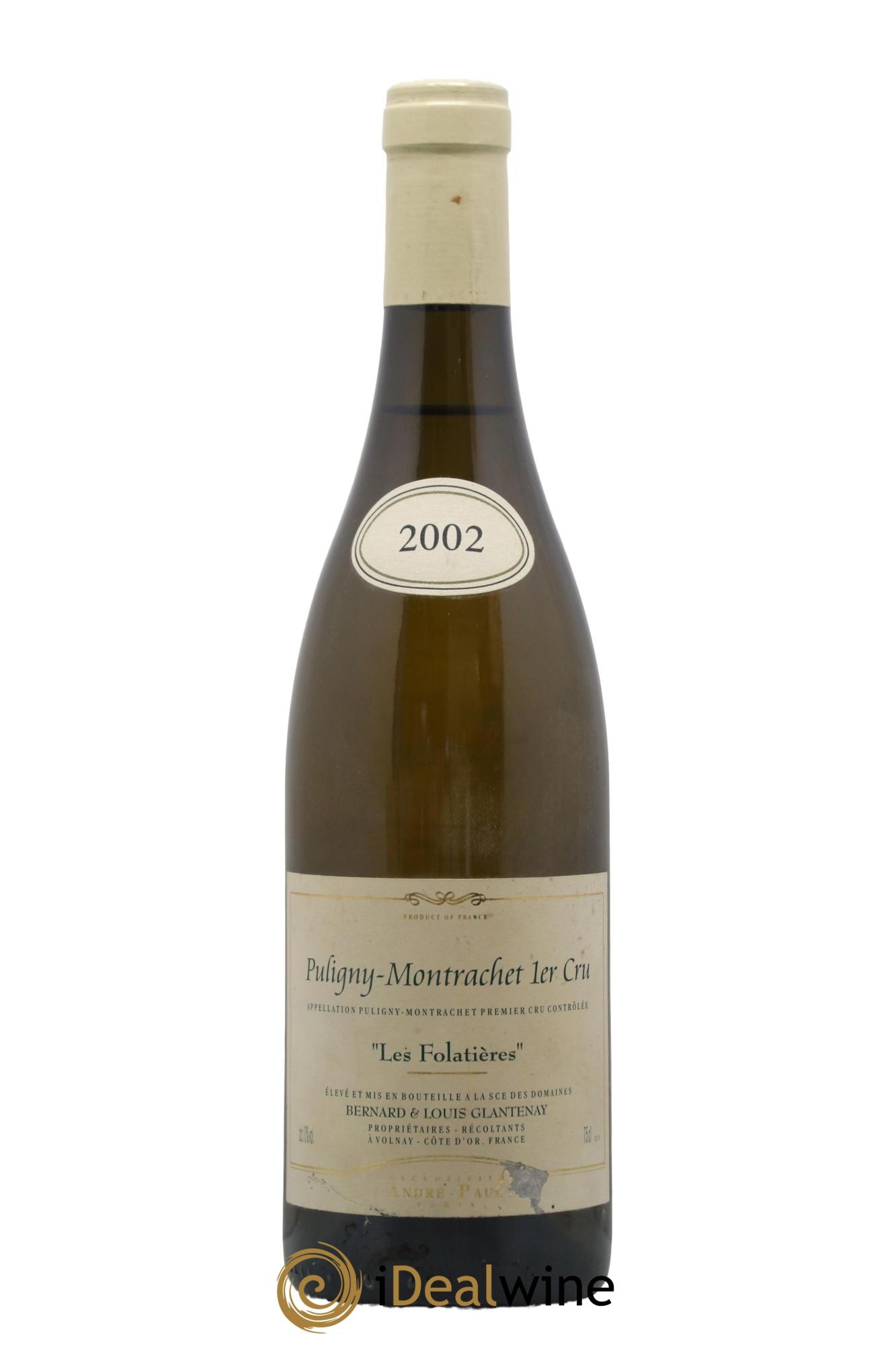 Puligny-Montrachet 1er Cru Les Folatières Bernard & Louis Glantenay 2002 - Lot de 1 bouteille - 0