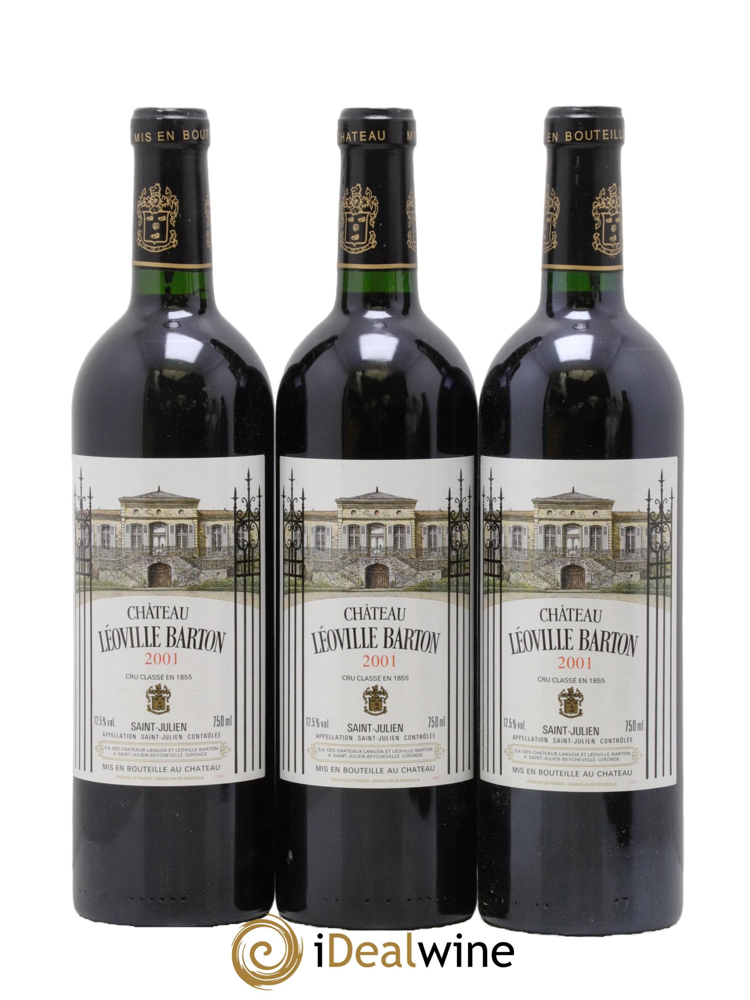 Château Léoville Barton 2ème Grand Cru Classé 2001 - Lot of 3 bottles - 0