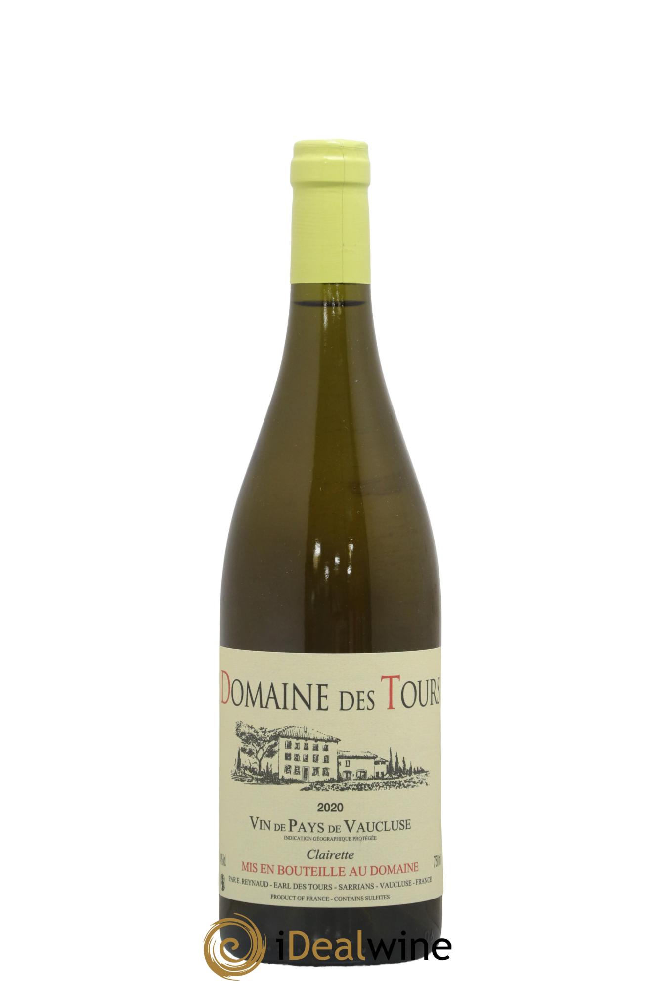 Vaucluse (Vin de Pays de Vaucluse) Domaine des Tours Clairette Emmanuel Reynaud 2020 - Lot de 1 bouteille - 0