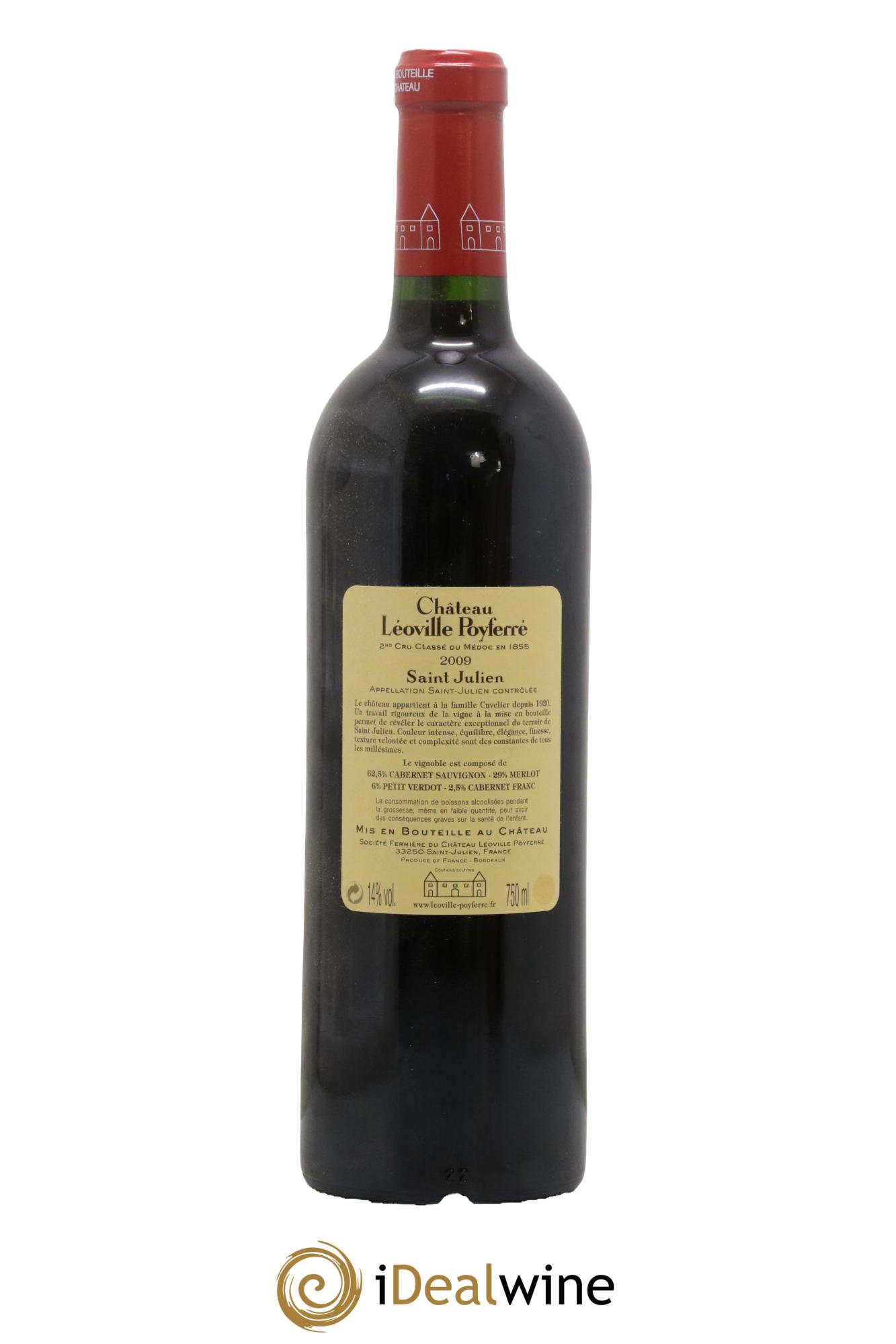 Château Léoville Poyferré 2ème Grand Cru Classé 2009 - Lot de 1 bouteille - 1