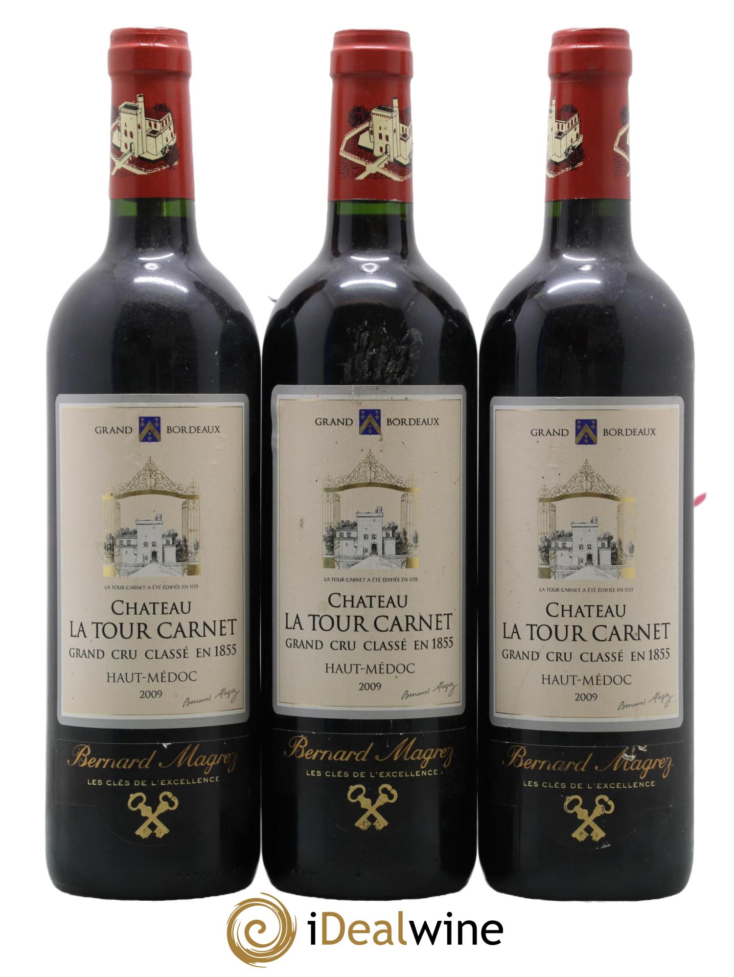 Château la Tour Carnet 4ème Grand Cru Classé 2009 - Lot de 3 bouteilles - 0
