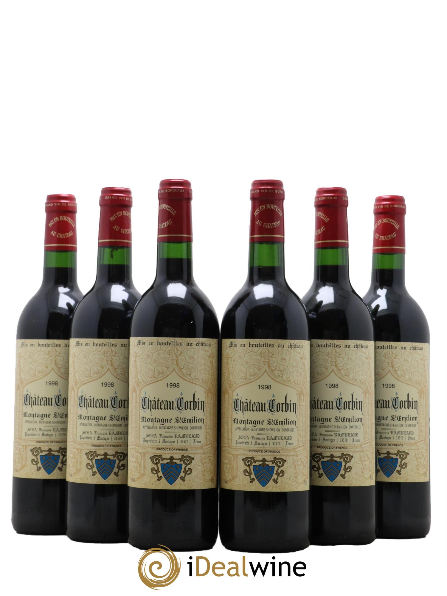 Montagne Saint-Émilion Château Corbin 1998 - Lot de 6 bouteilles - 0