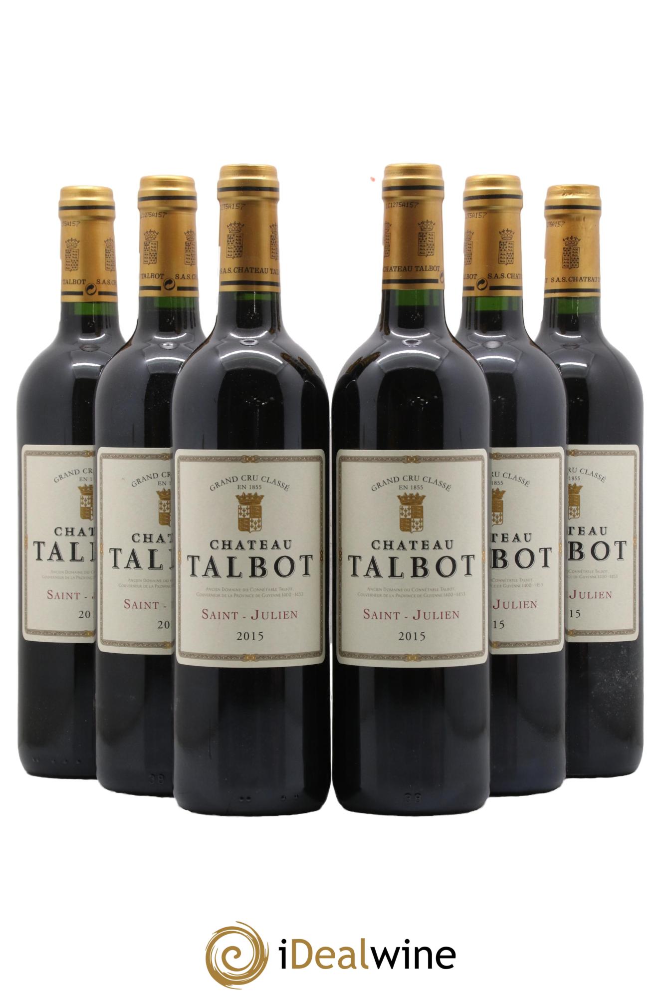 Château Talbot 4ème Grand Cru Classé 2015 - Lotto di 6 bottiglie - 0