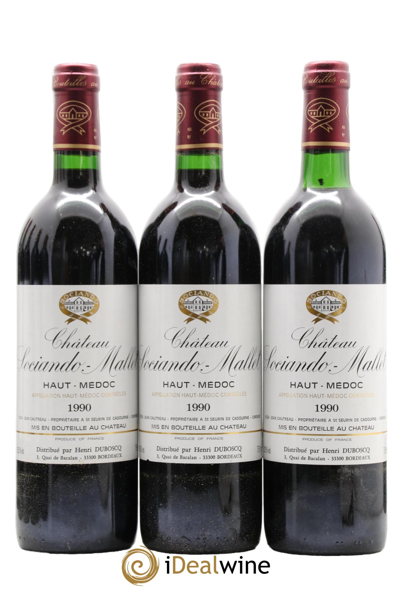 Château Sociando Mallet 1990 - Lot de 12 bouteilles - 2