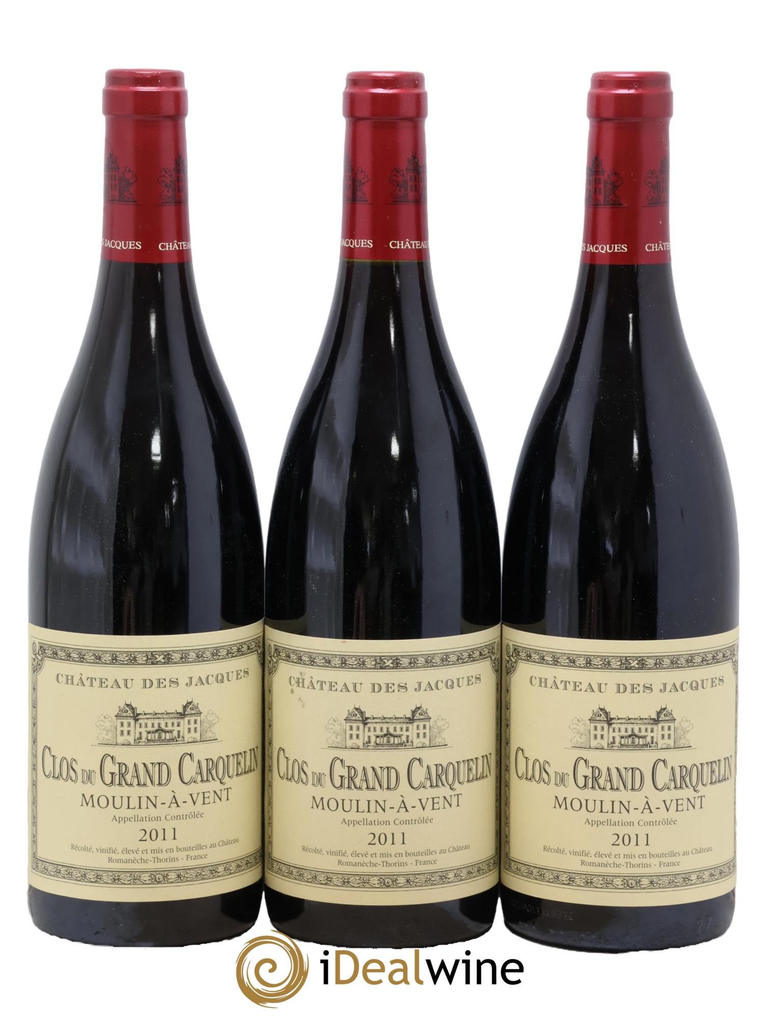Moulin à Vent Clos du Grand Carquelin Château des Jacques 2011 - Lot of 3 bottles - 0
