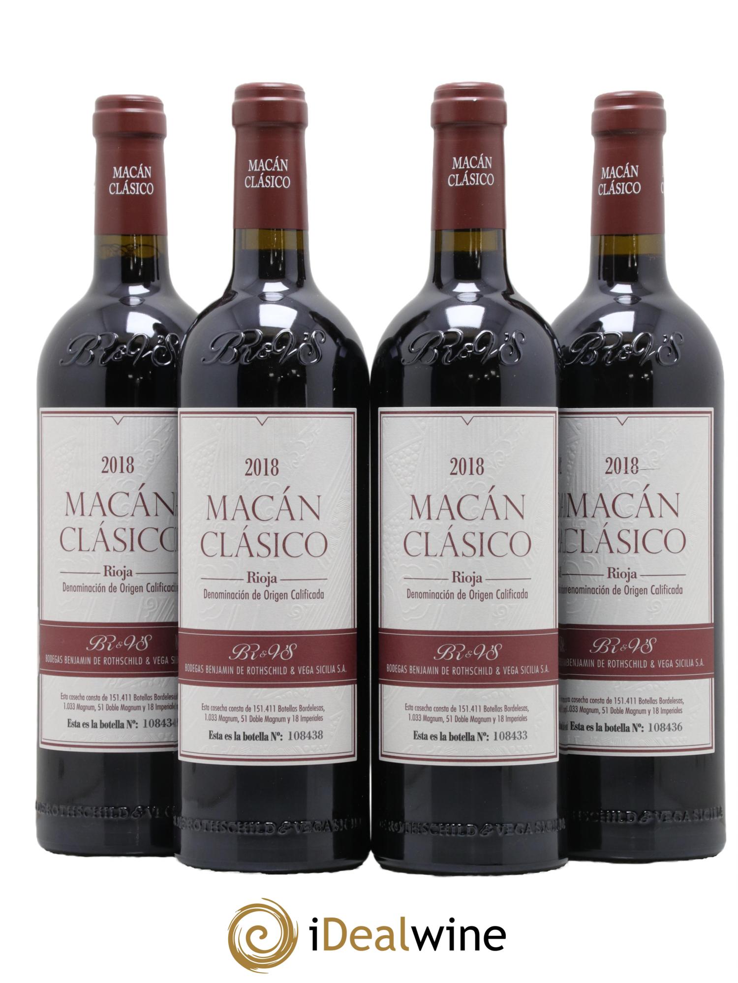 Rioja DOCa Macan Classico Benjamin de Rothschild & Vega Sicilia S.A 2018 - Lot of 4 bottles - 0