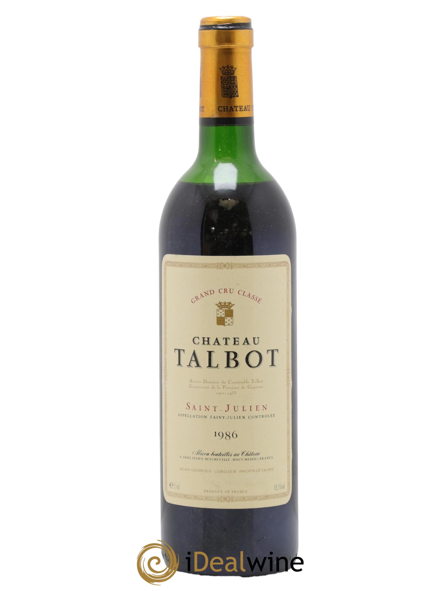 Château Talbot 4ème Grand Cru Classé 1986 - Lot de 1 bouteille - 0