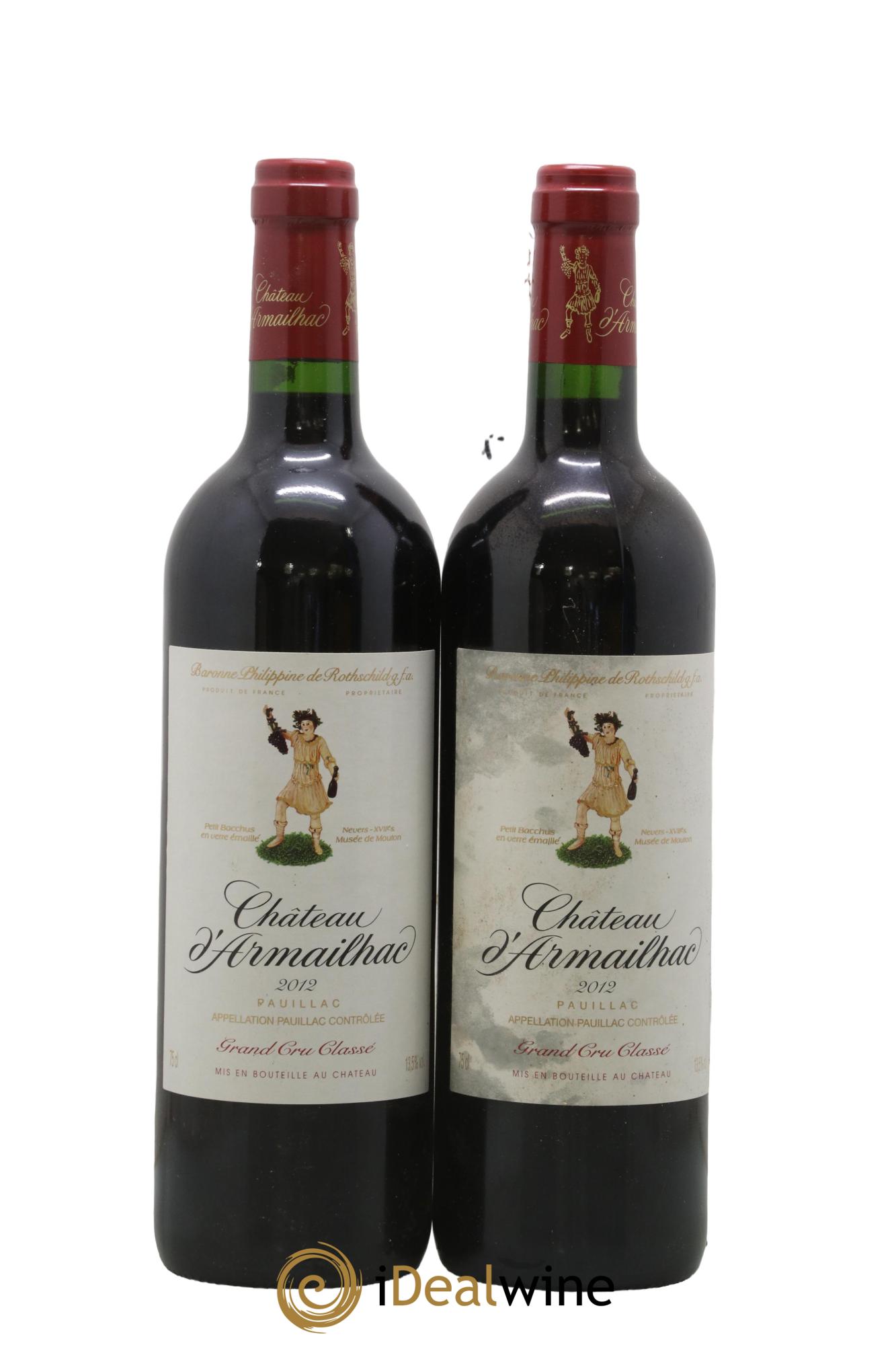 Château d' Armailhac - Mouton Baron(ne) Philippe 5ème Grand Cru Classé 2012 - Lot de 2 bouteilles - 0