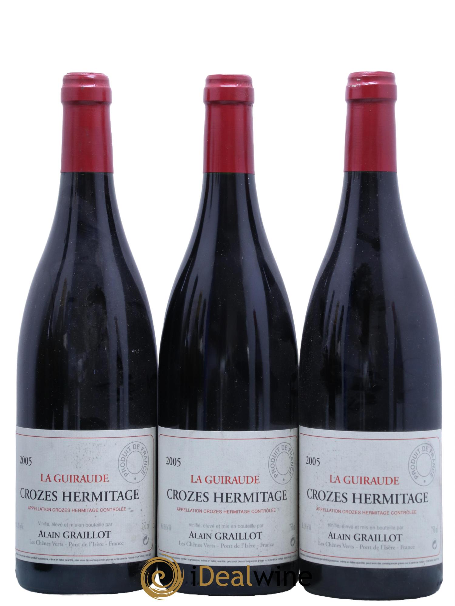 Crozes-Hermitage La Guiraude Domaine Graillot 2005 - Lot de 3 bouteilles - 0