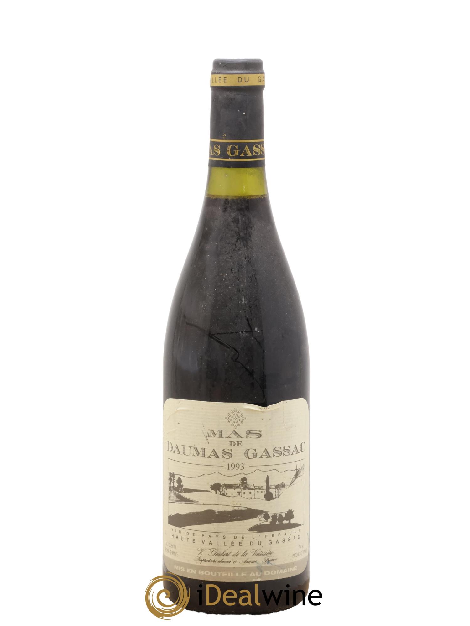Saint-Guilhem-le-Désert - Cité d'Aniane Mas Daumas Gassac Famille Guibert de La Vaissière 1993 - Lot de 1 bouteille - 0