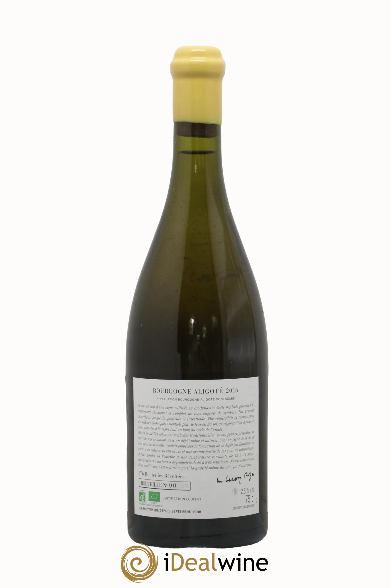 Bourgogne Aligoté Sous Chatelet d'Auvenay (Domaine) 2016 - Lot de 1 bouteille - 1