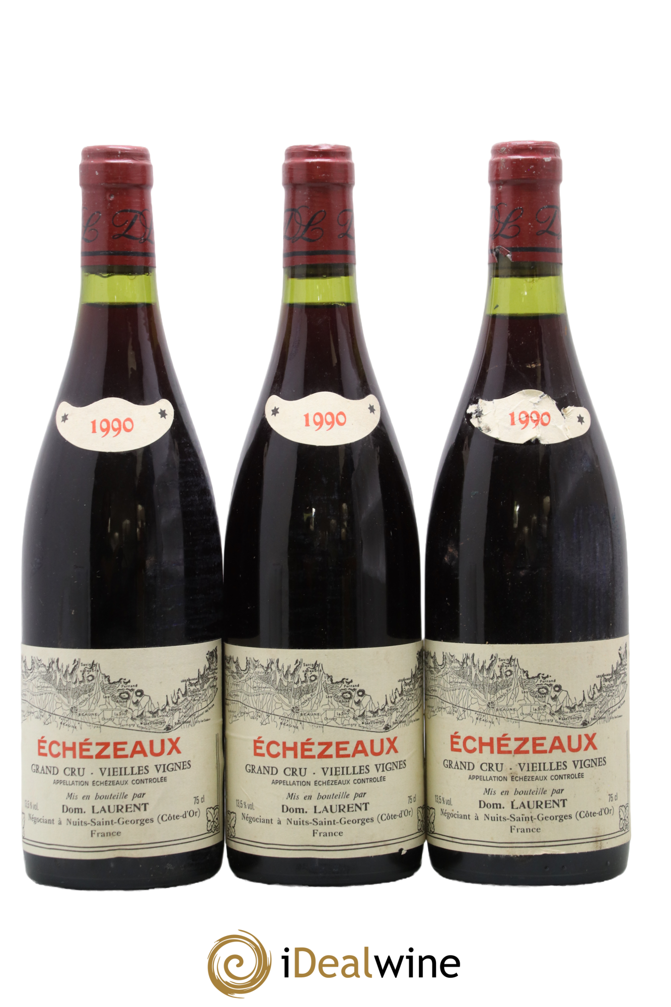 Echezeaux Grand Cru Vieilles Vignes Dominique Laurent 1990 - Posten von 3 Flaschen - 0