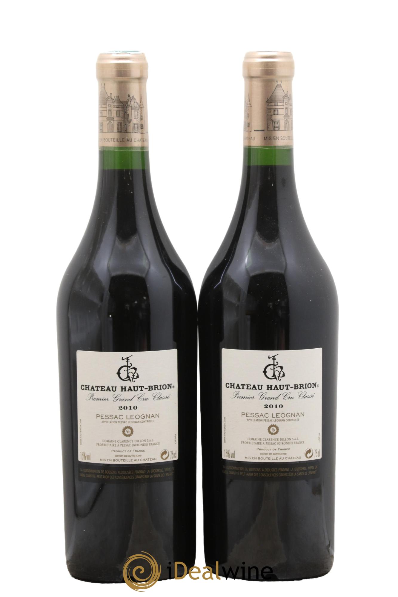 Château Haut Brion 1er Grand Cru Classé 2010 - Lot of 2 bottles - 1