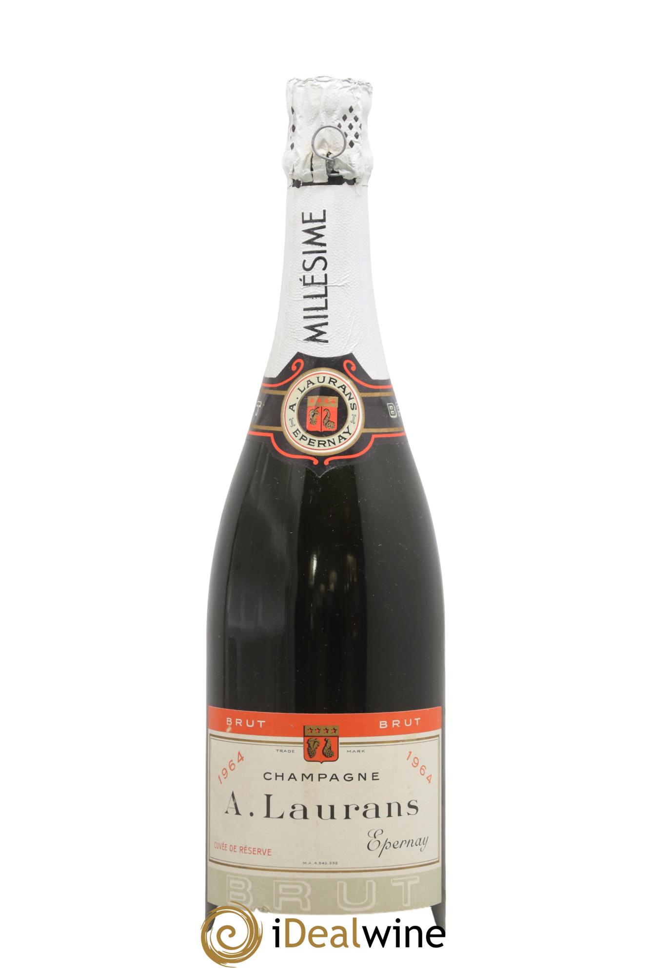 Champagne A. Laurans 1964 - Lot de 1 bouteille - 0