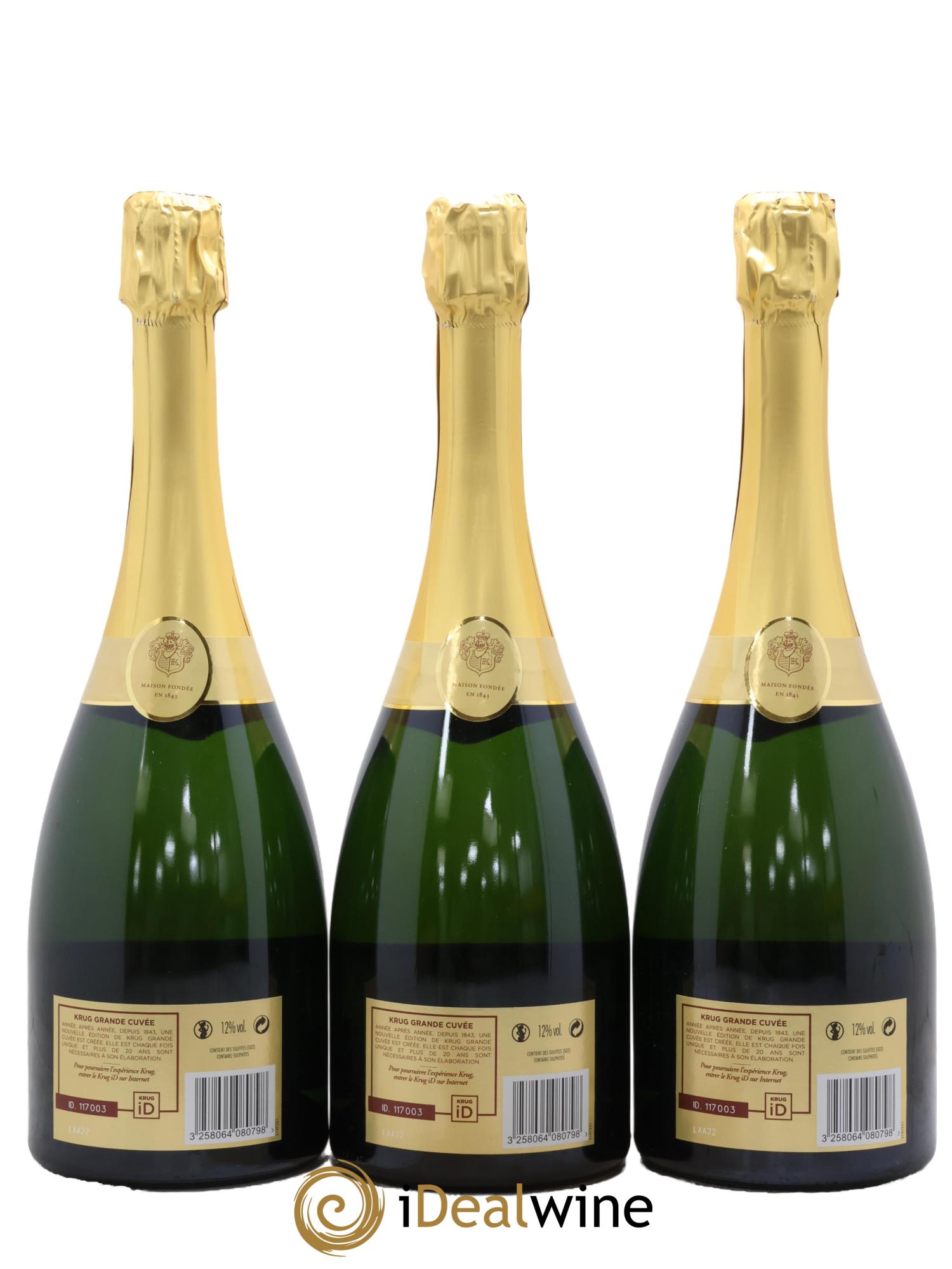 Grande Cuvée - 166ème édition Krug - Lot de 3 bouteilles - 1