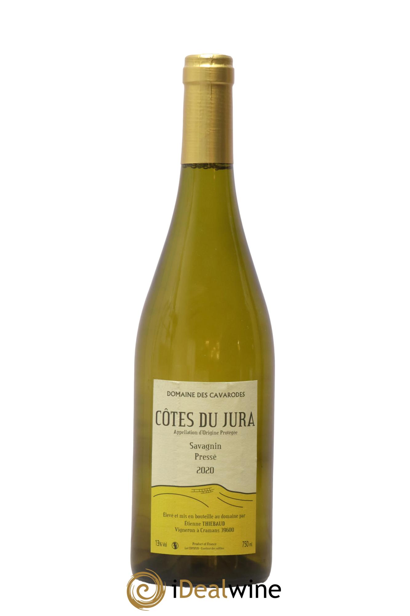 Côtes du Jura Savagnin pressé Cavarodes (Domaine des) - Etienne Thiébaud 2020 - Posten von 1 Flasche - 0