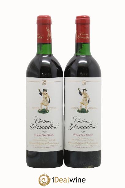 Château d' Armailhac - Mouton Baron(ne) Philippe 5ème Grand Cru Classé 1990 - Lot de 2 bouteilles - 0
