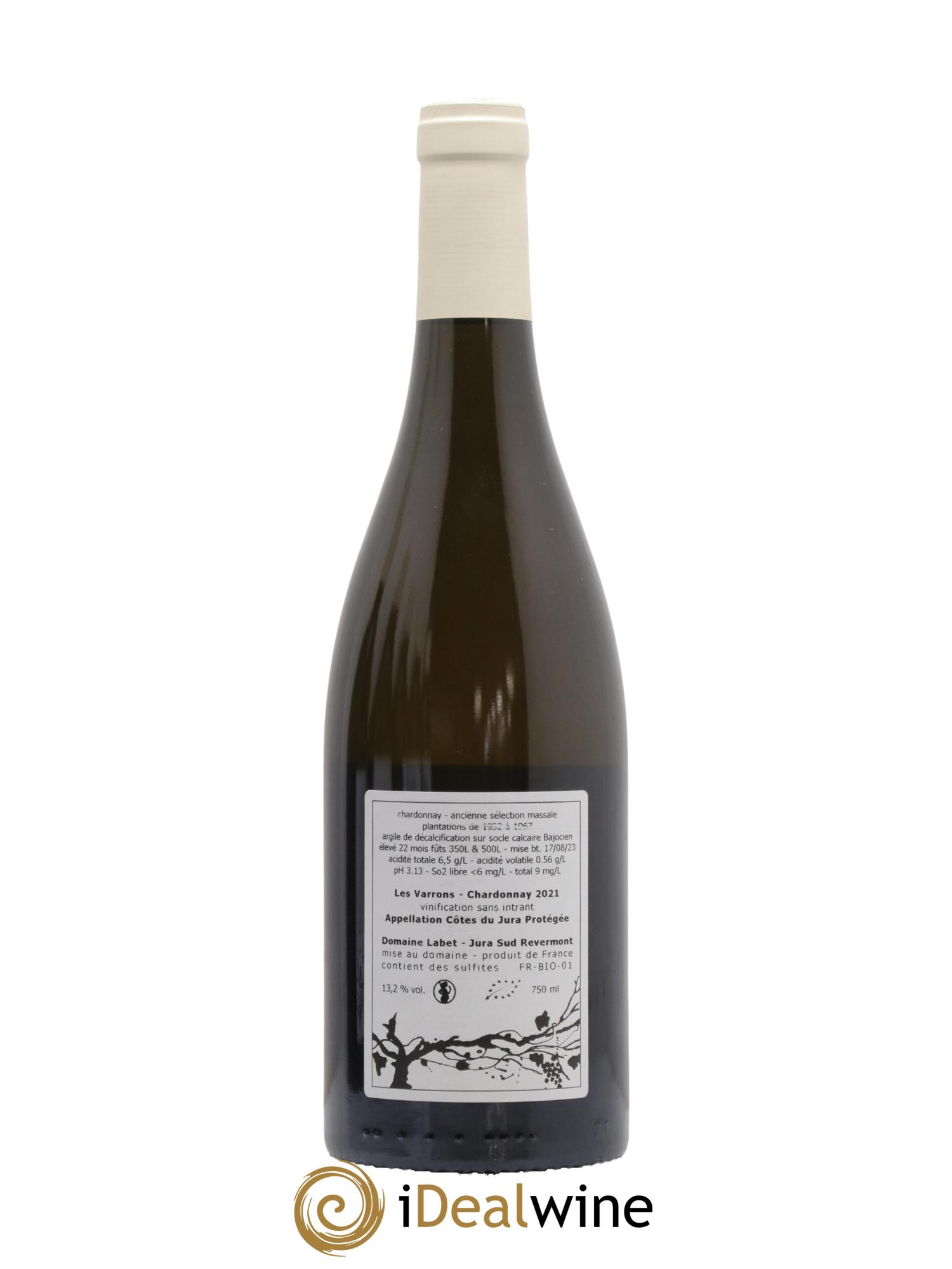 Côtes du Jura Chardonnay Les Varrons Romain - Julien  - Charline Labet 2021 - Lot de 1 bouteille - 1