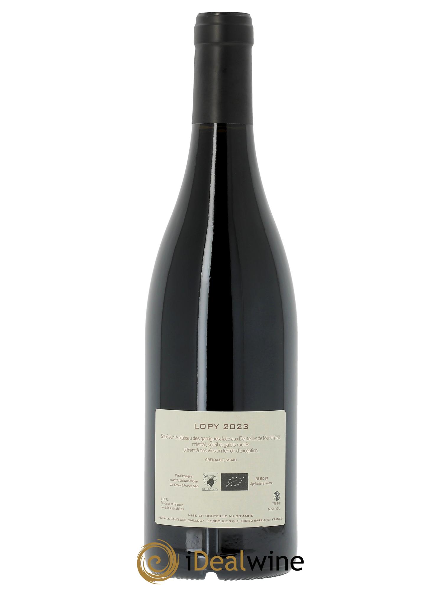 Vacqueyras Cuvée de Lopy Vieilles Vignes Le Sang des Cailloux  2023 - Posten von 1 Flasche - 1