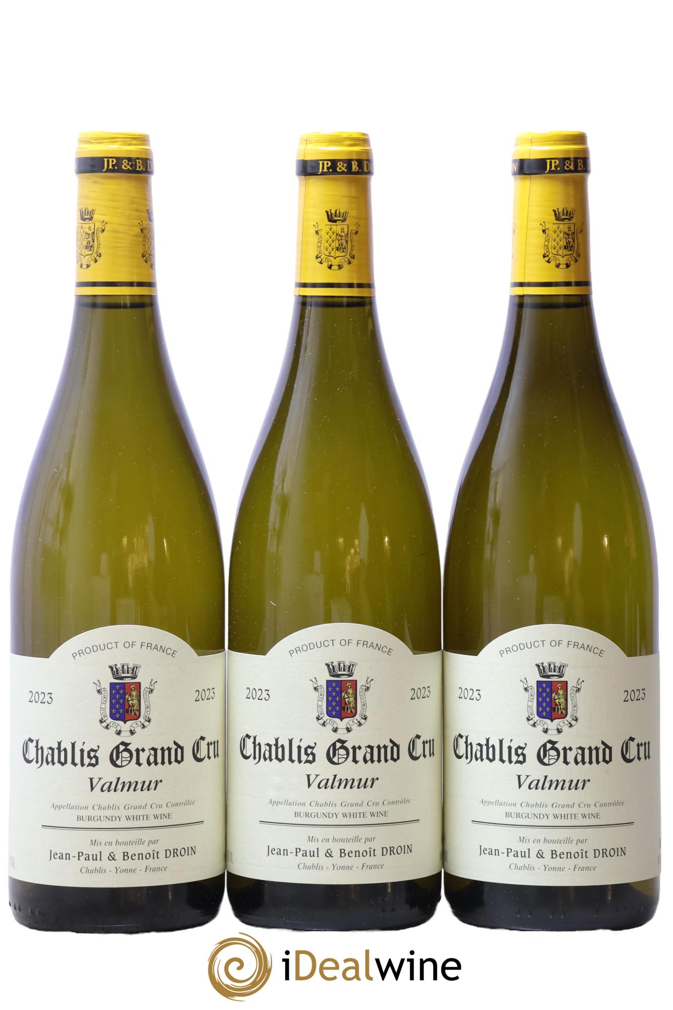 Chablis Grand Cru Valmur Jean-Paul & Benoît Droin (Domaine) 2023 - Lot de 3 bouteilles - 0
