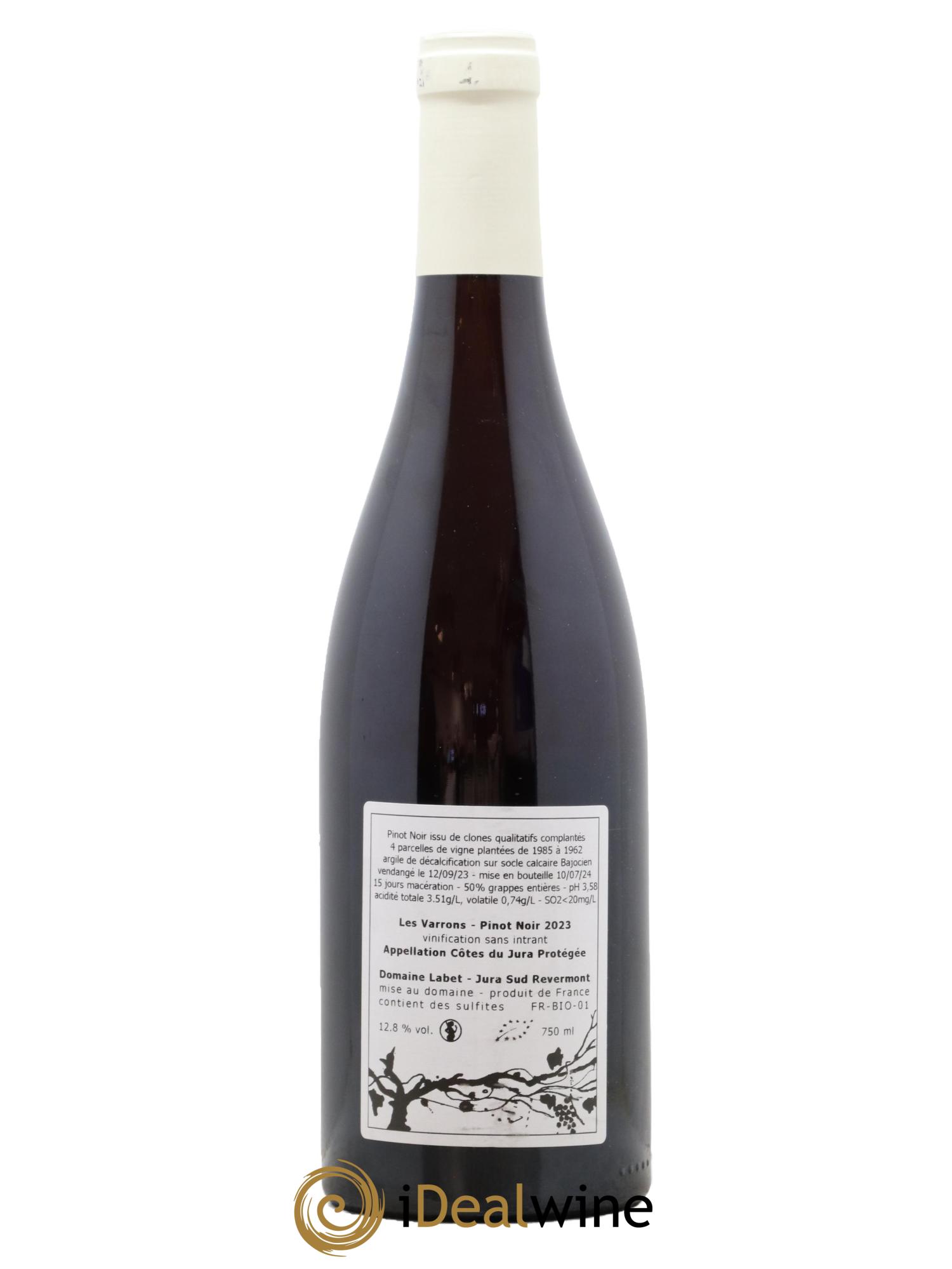 Côtes du Jura Pinot Noir Les Varrons Sélection Massale Romain - Julien - Charline Labet 2023 - Lot de 1 bouteille - 1