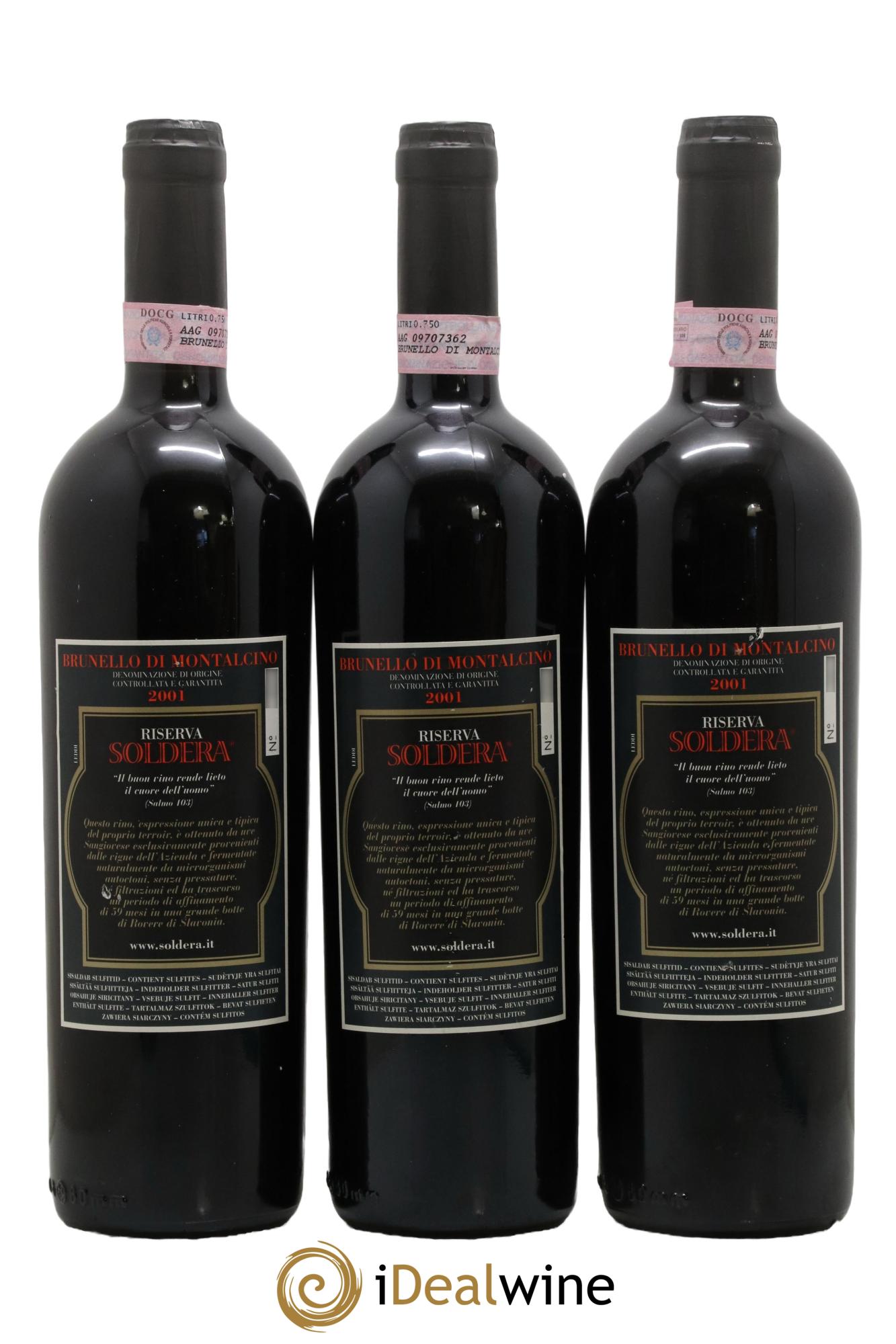Brunello di Montalcino DOCG Riserva Soldera Case Basse - Gianfranco Soldera 2001 - Lotto di 3 bottiglie - 1