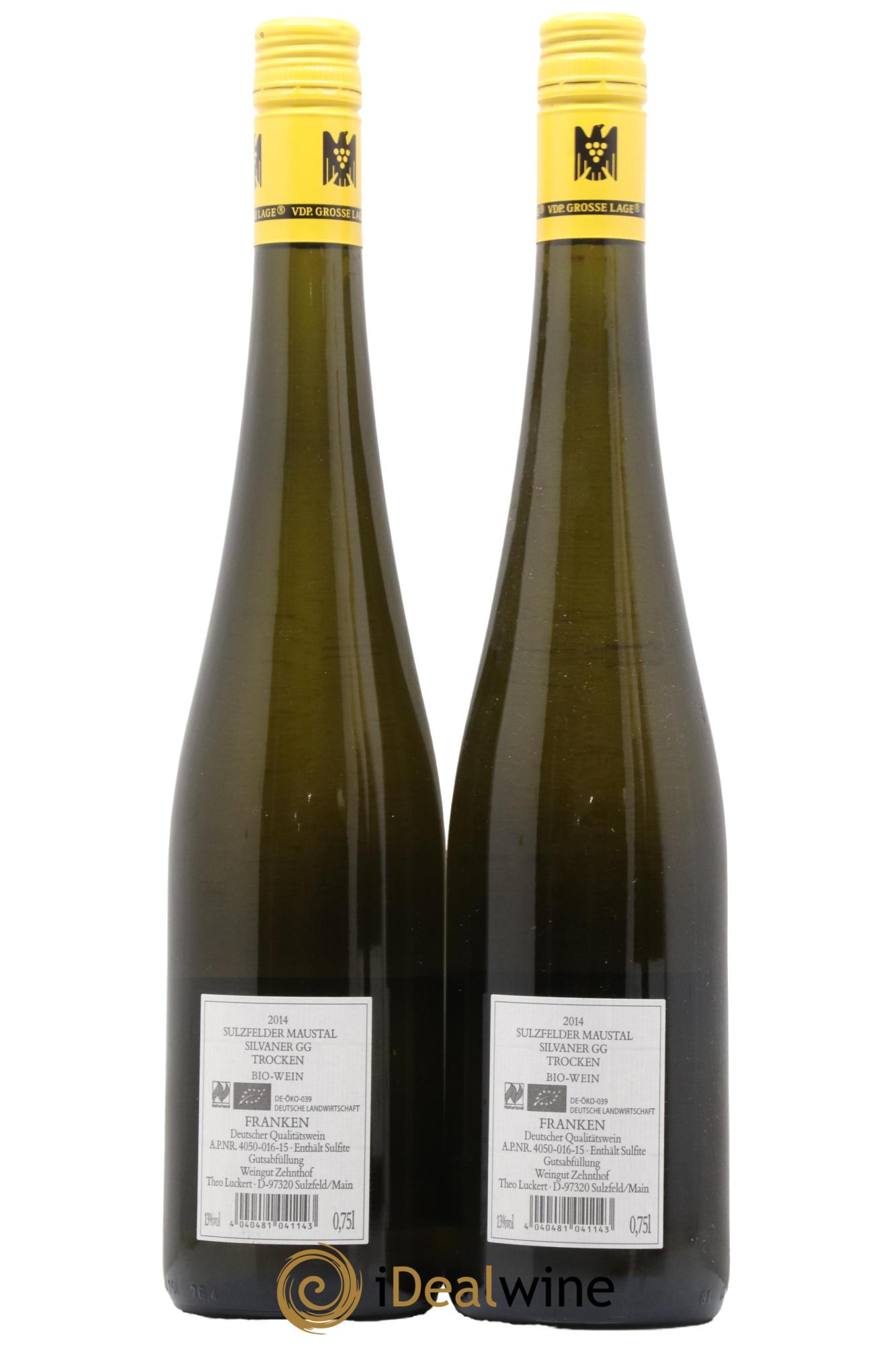 Allemagne Maustal Silvaner Trocken GG Zehnthof Luckert 2014 - Lot de 2 bouteilles - 1