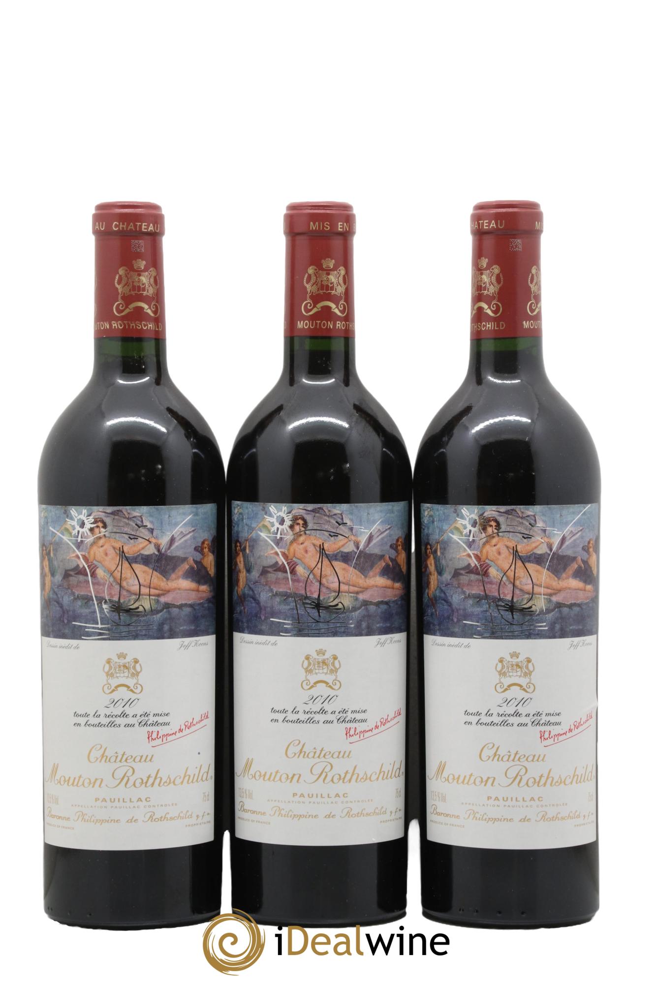 Château Mouton Rothschild 1er Grand Cru Classé 2010 - Lot de 3 bouteilles - 0