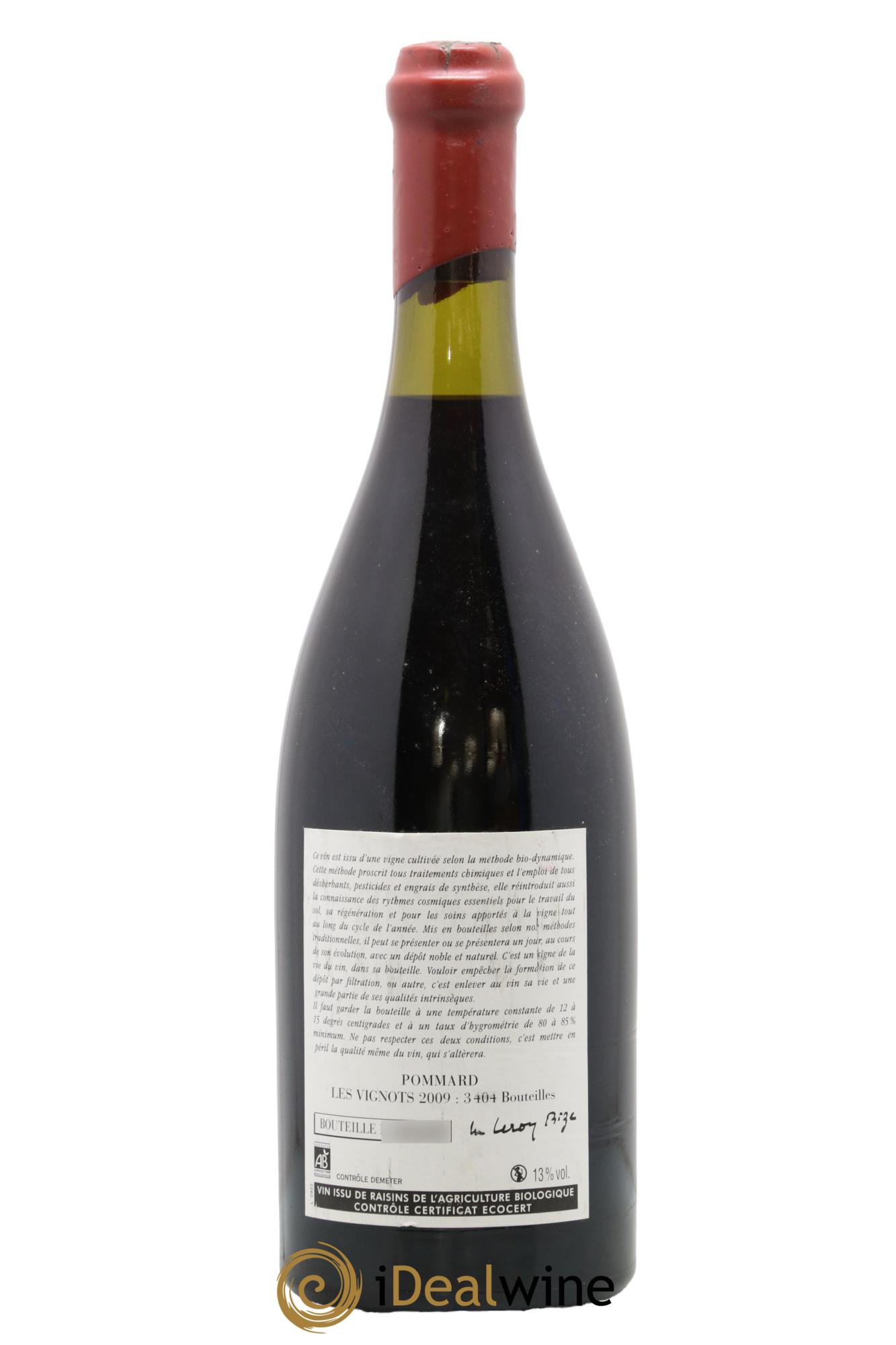 Pommard Les Vignots Leroy (Domaine) 2009 - Lot de 1 bouteille - 1