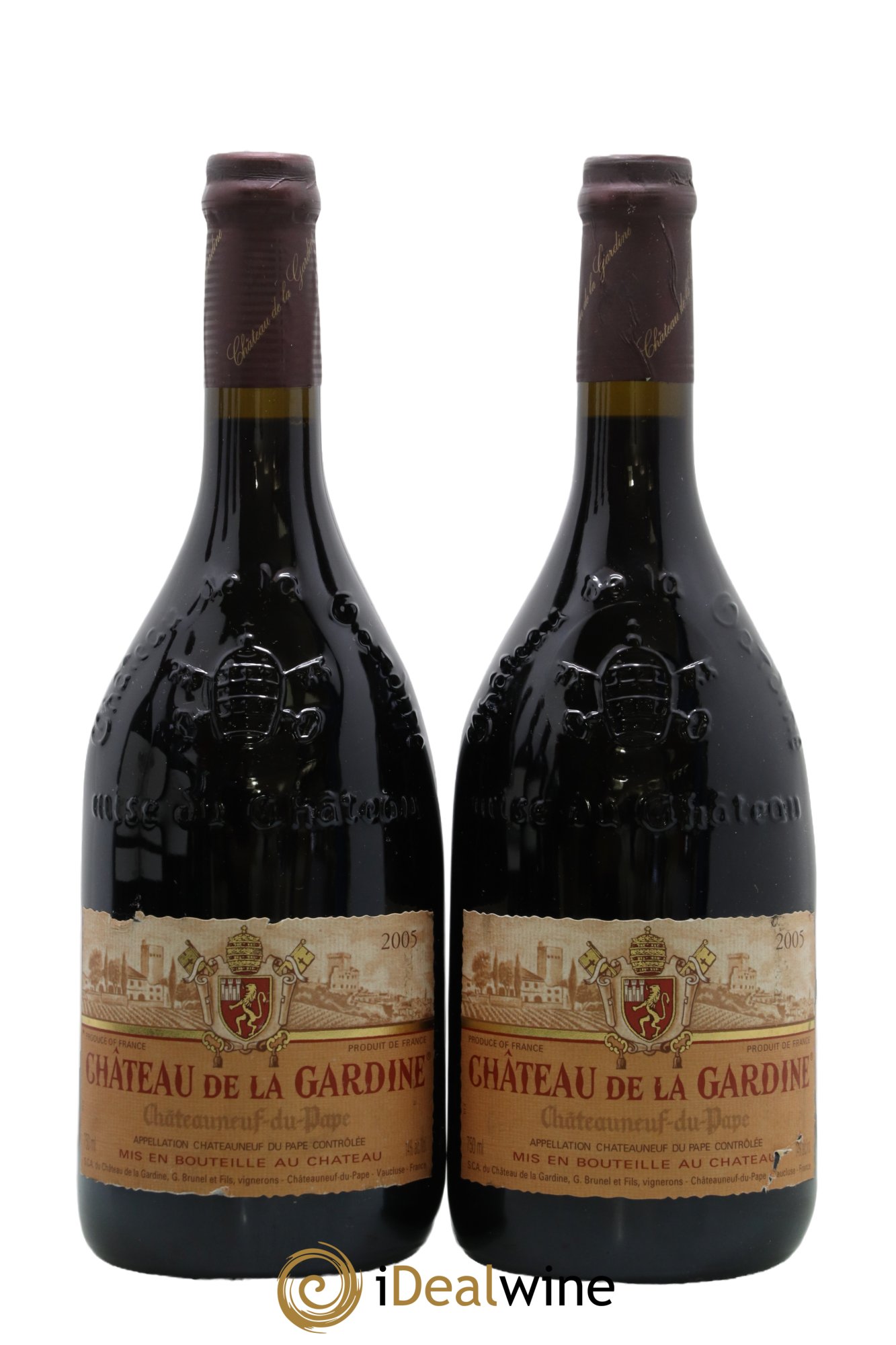 Châteauneuf-du-Pape Château de La Gardine Famille Brunel 2005 - Lot de 2 bouteilles - 0