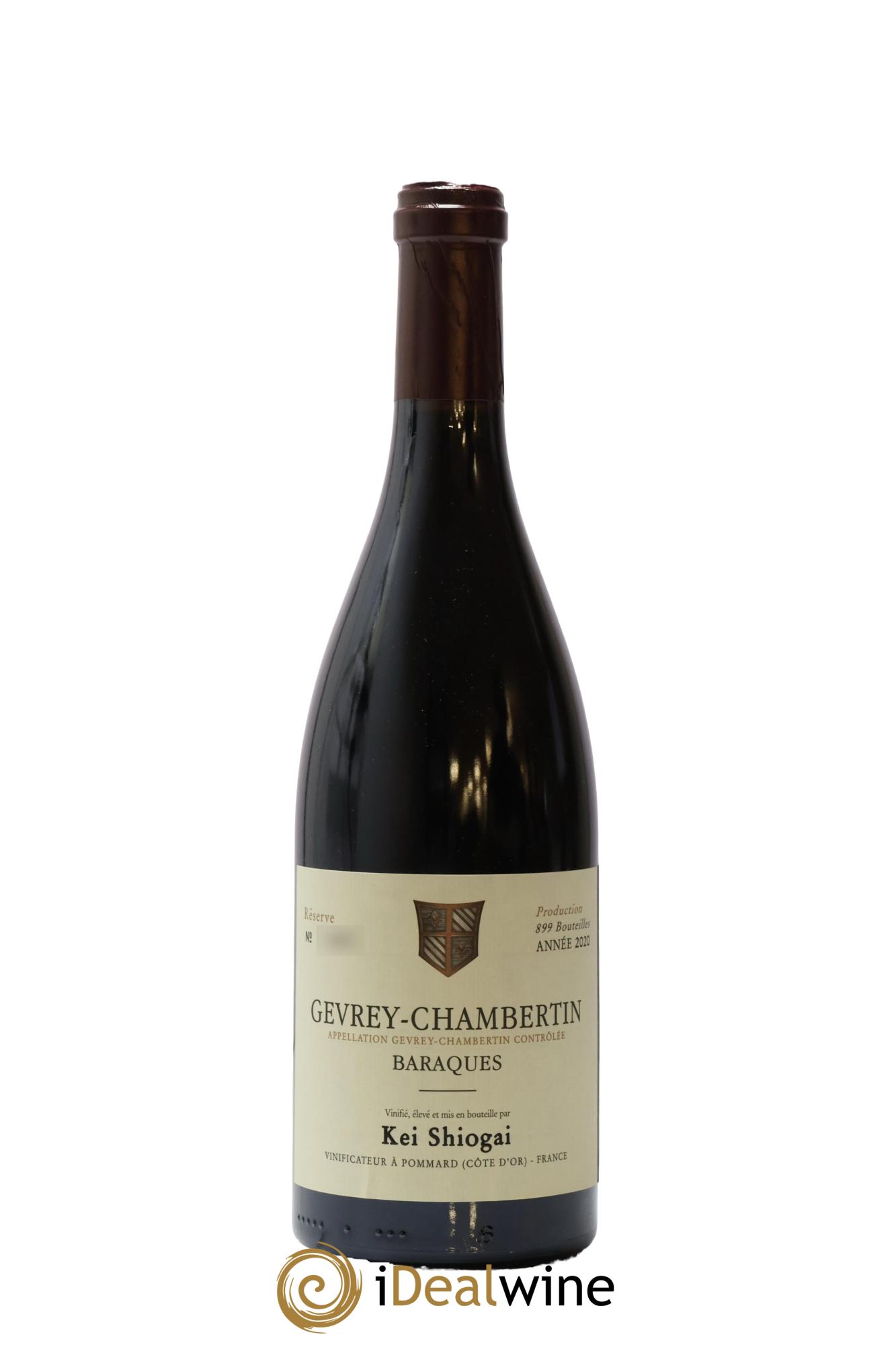Gevrey-Chambertin Baraques Kei Shiogai 2020 - Lot de 1 bouteille - 0