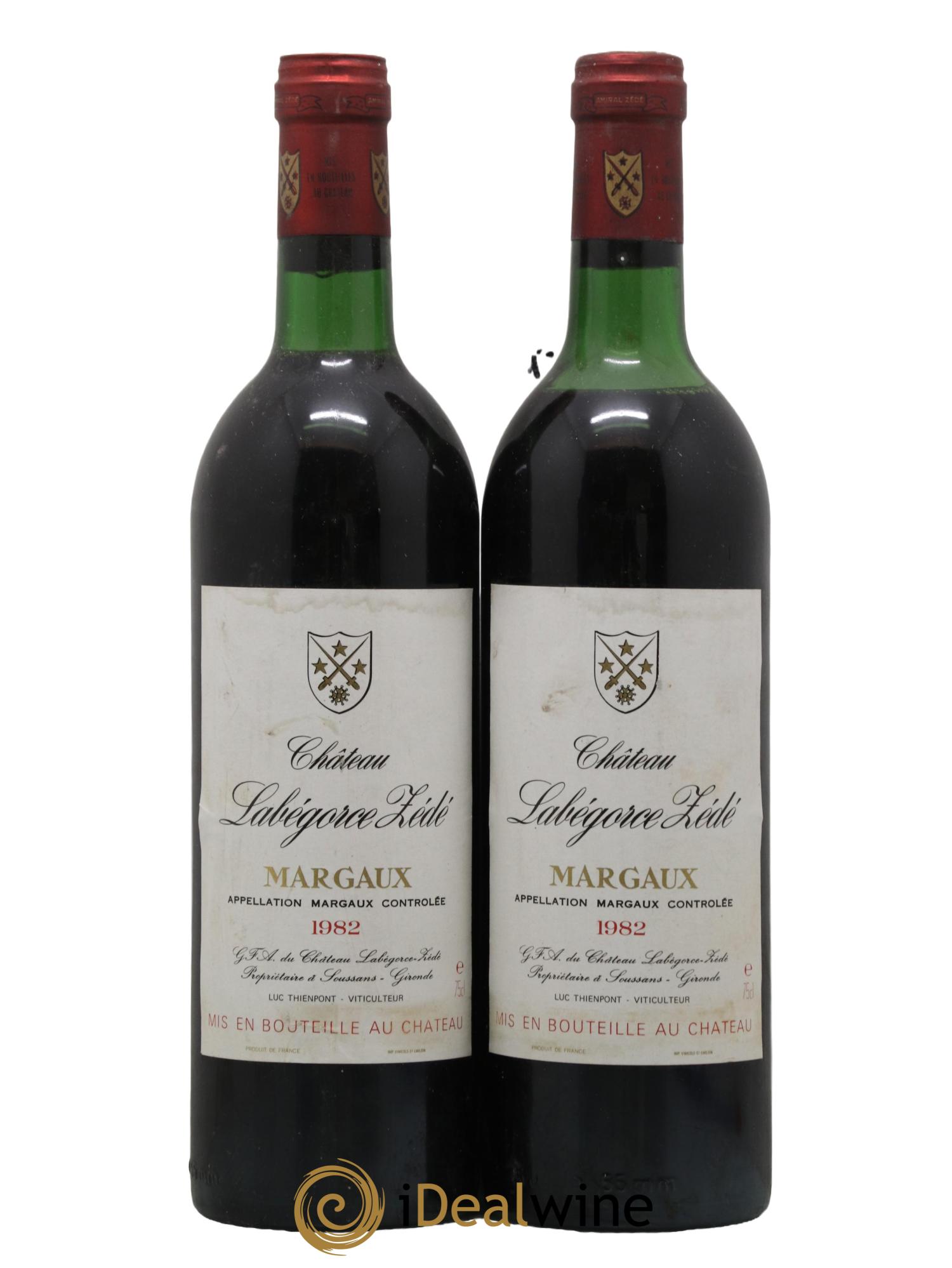 Château Labegorce Zédé Cru Bourgeois 1982 - Lot de 2 bouteilles - 0