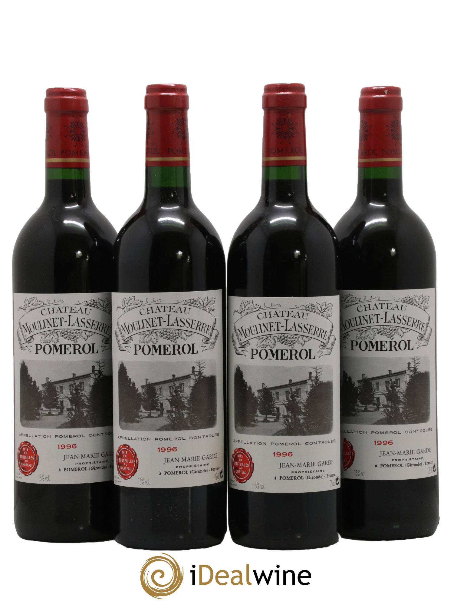 Château Moulinet Lasserre 1996 - Lot de 4 bouteilles - 0