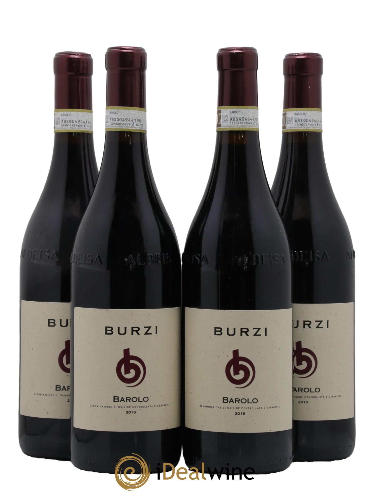 Barolo Burzi 2016 - Lot de 4 bouteilles - 0
