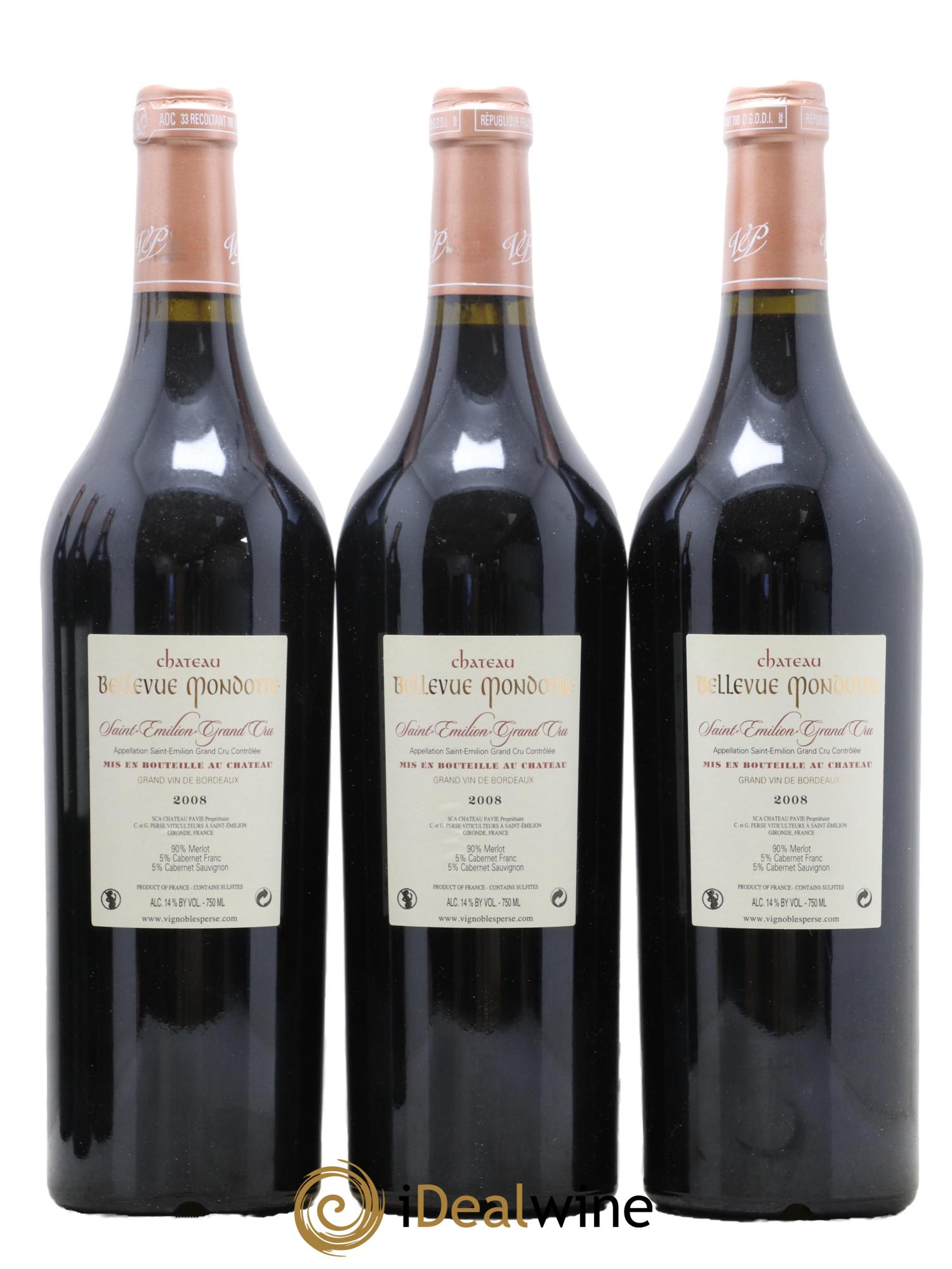 Château Bellevue Mondotte 2008 - Lot de 12 bouteilles - 6