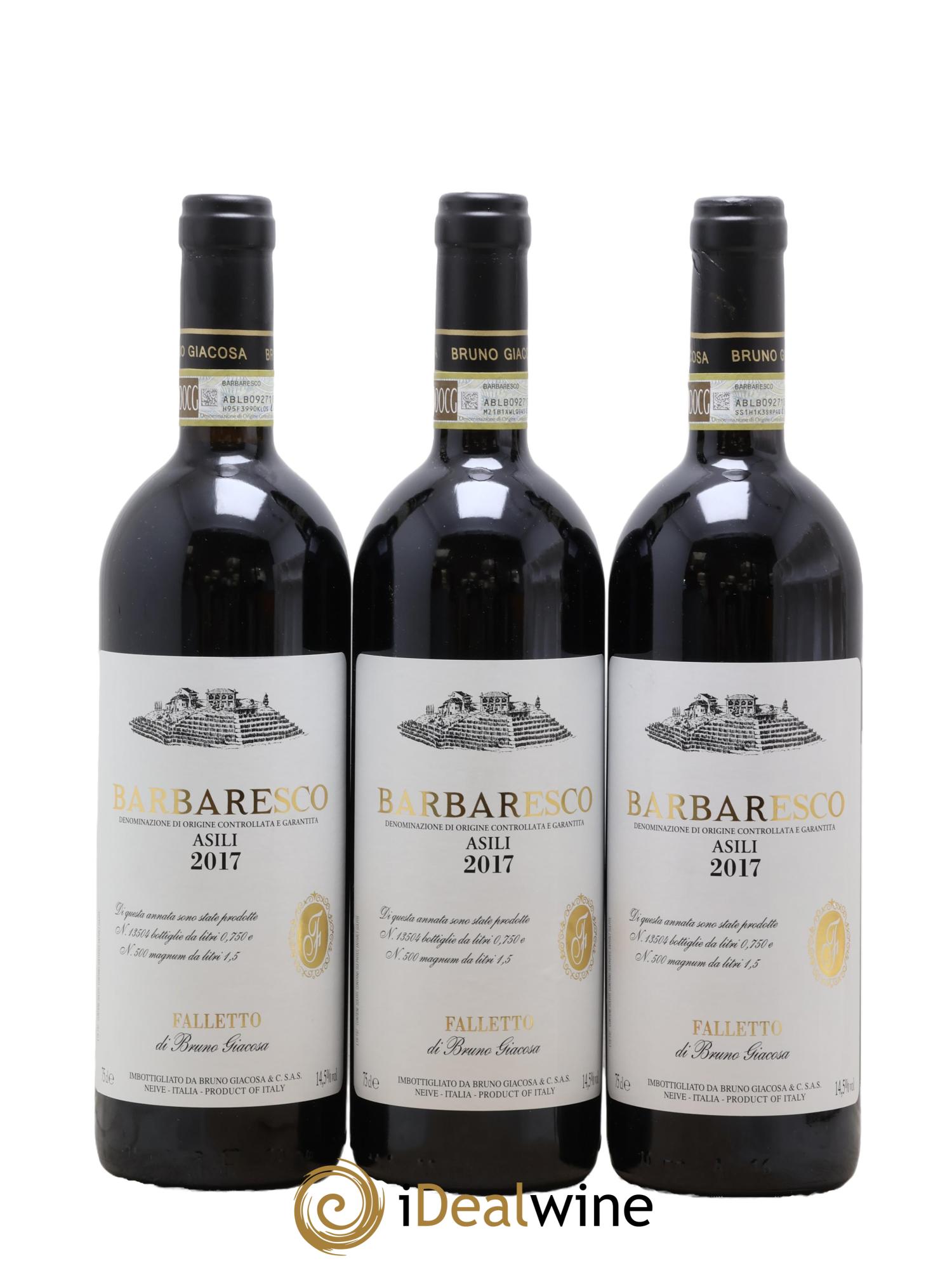 Barbaresco DOCG Asili Azienda Agricola Falletto di Bruno Giacosa 2017 - Lot of 3 bottles - 0