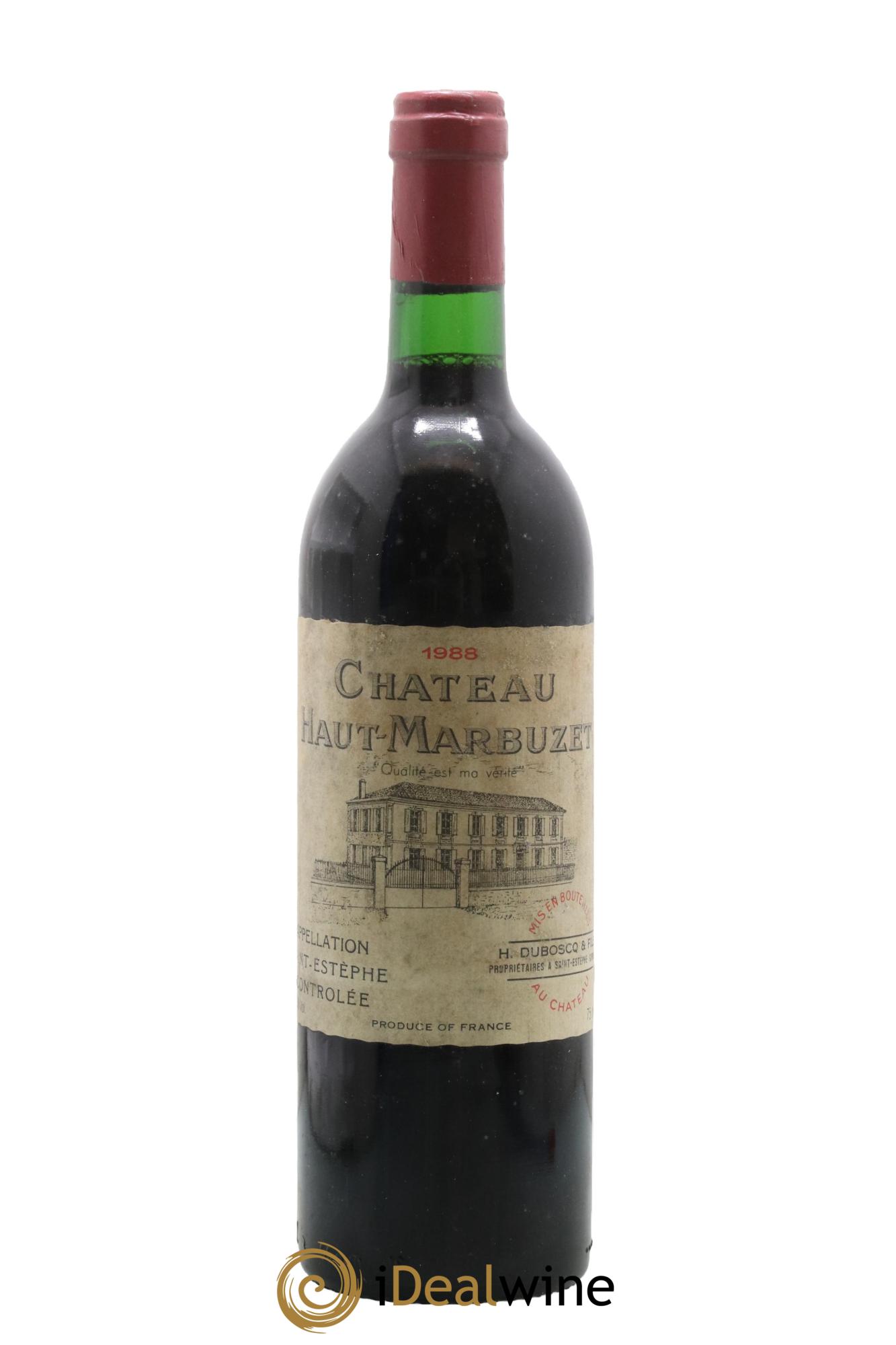Château Haut Marbuzet 1988 - Lot de 1 bouteille - 0
